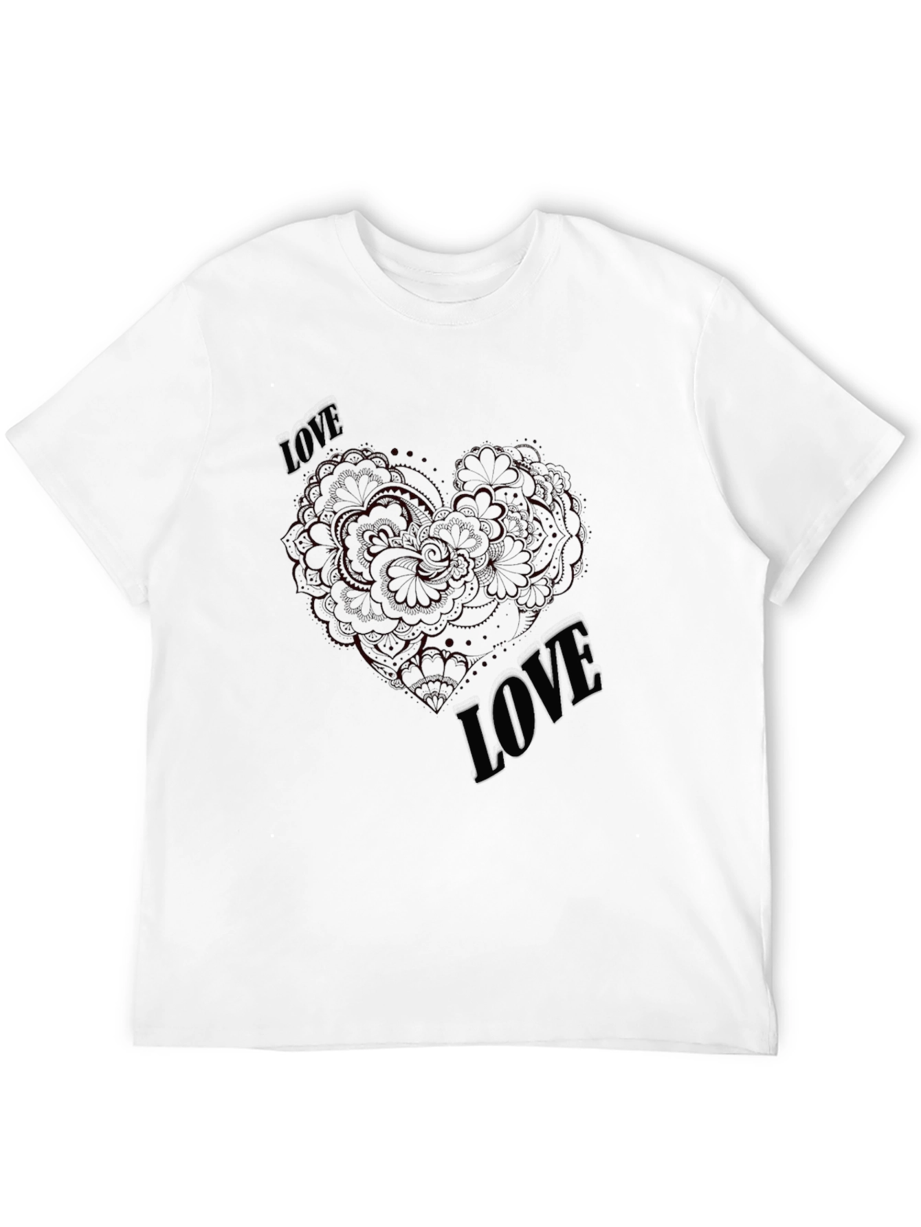 Black Love Heart Graphic Tee - Stylish Black T-Shirt view 12