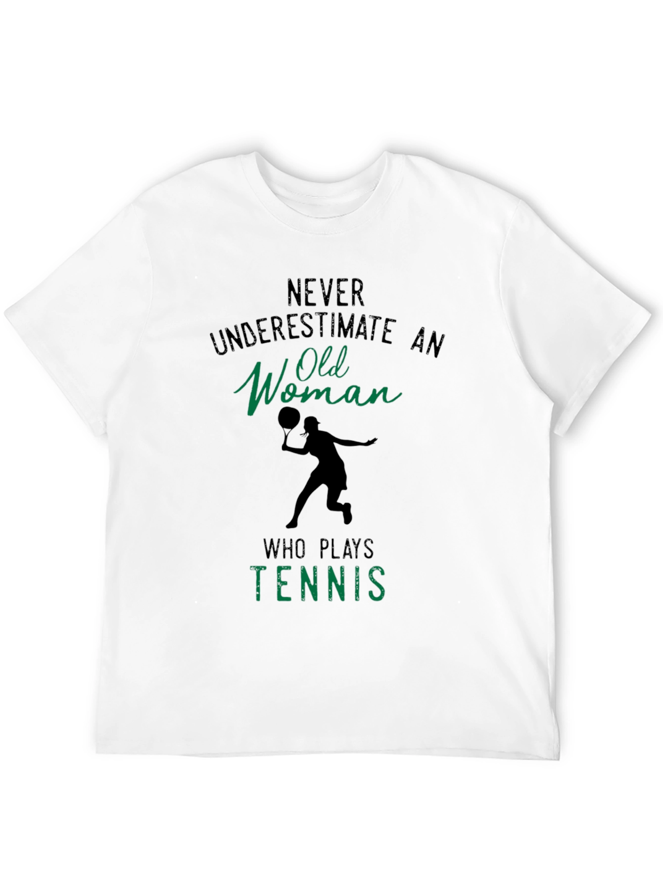 Black Funny Tennis Old Woman T-Shirt view 12