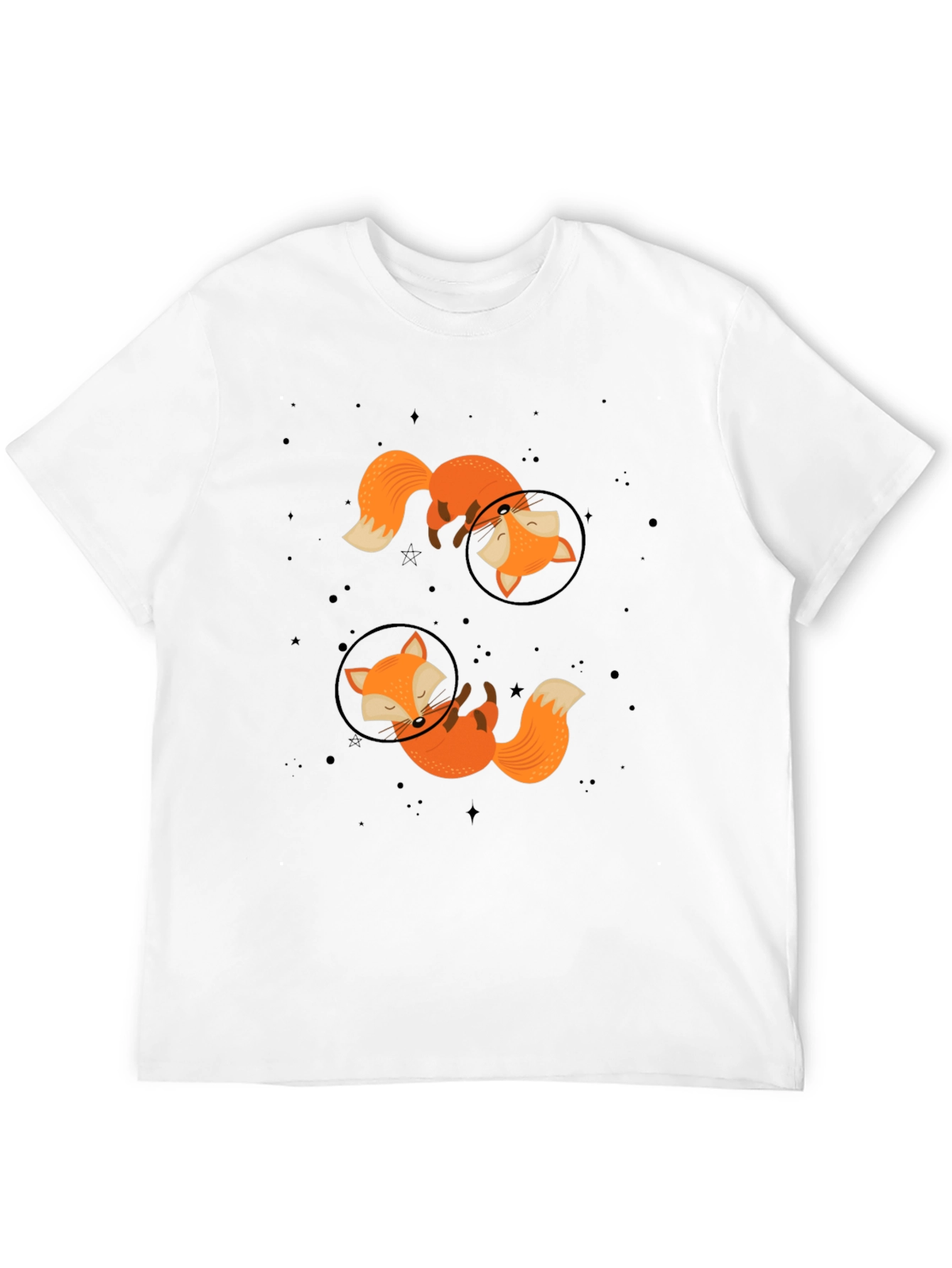 Black Space Fox Graphic T-Shirt - Black view 12