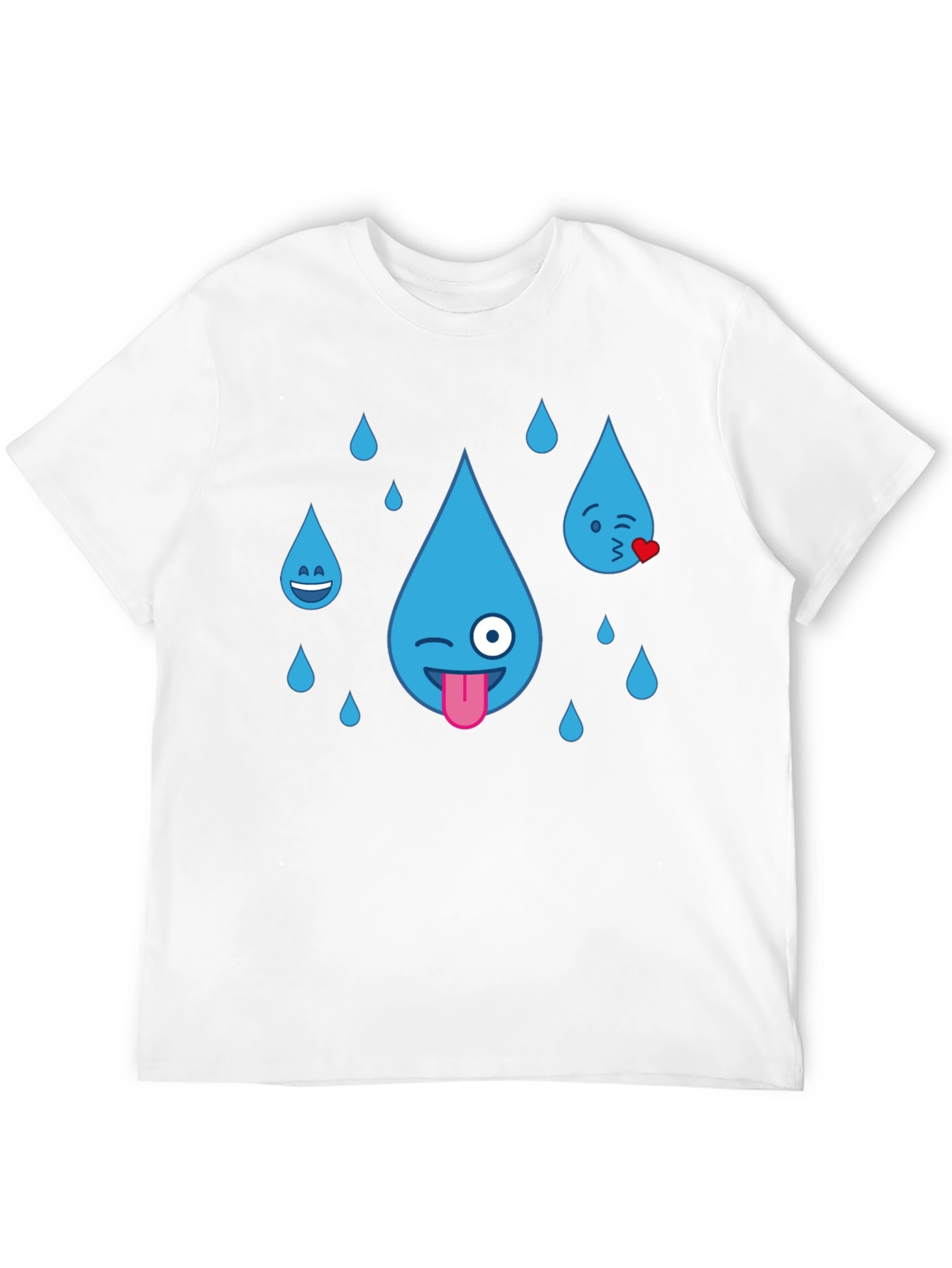 Black Emoji Raindrops Black T-Shirt view 12