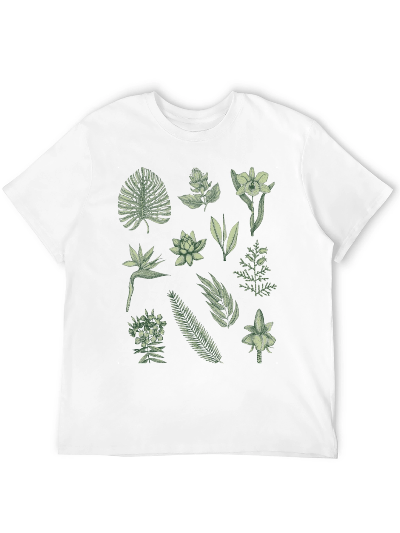 Black Botanical Print Black T-Shirt view 12