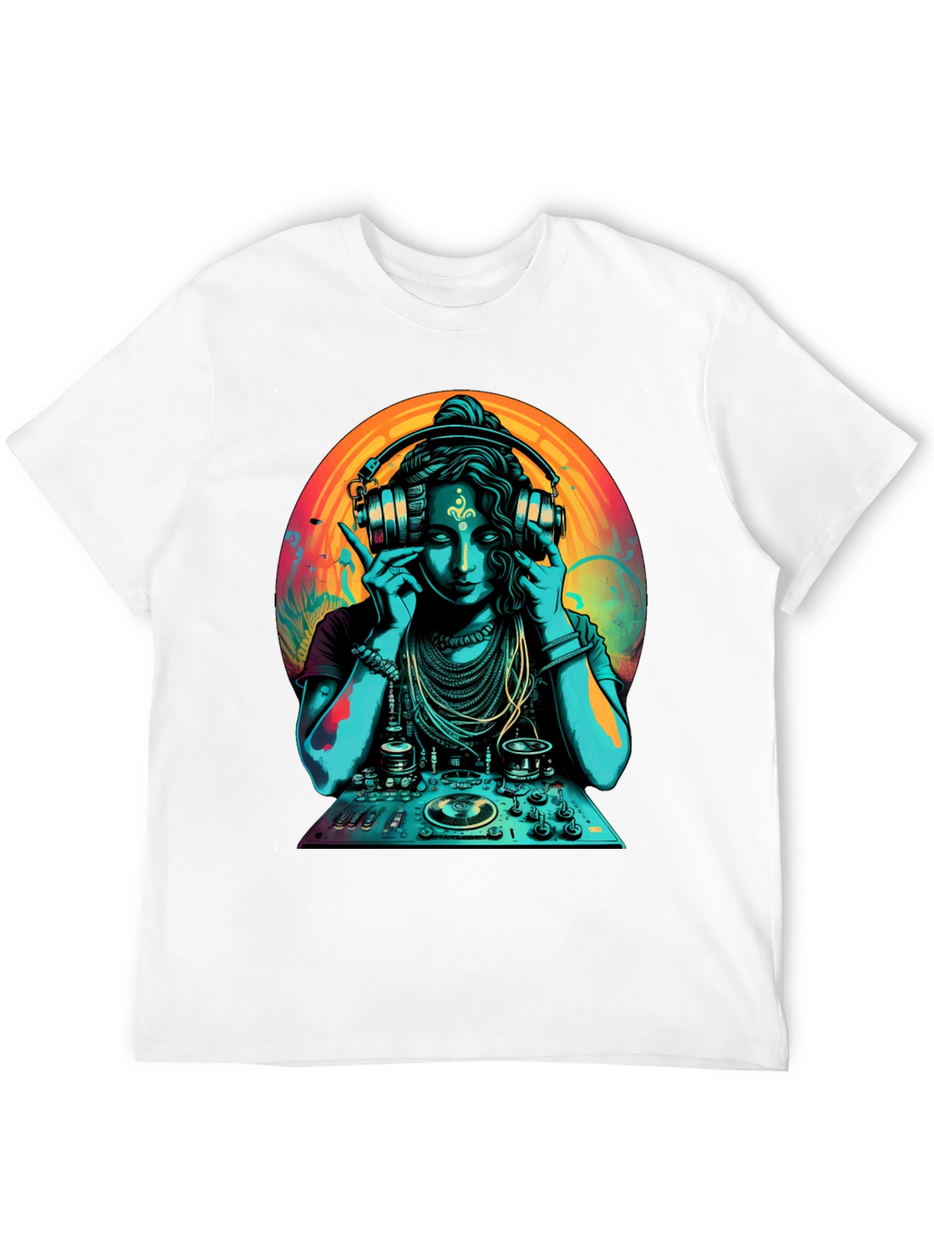 Black DJ Shiva T-Shirt - Black Cotton Graphic Tee view 12
