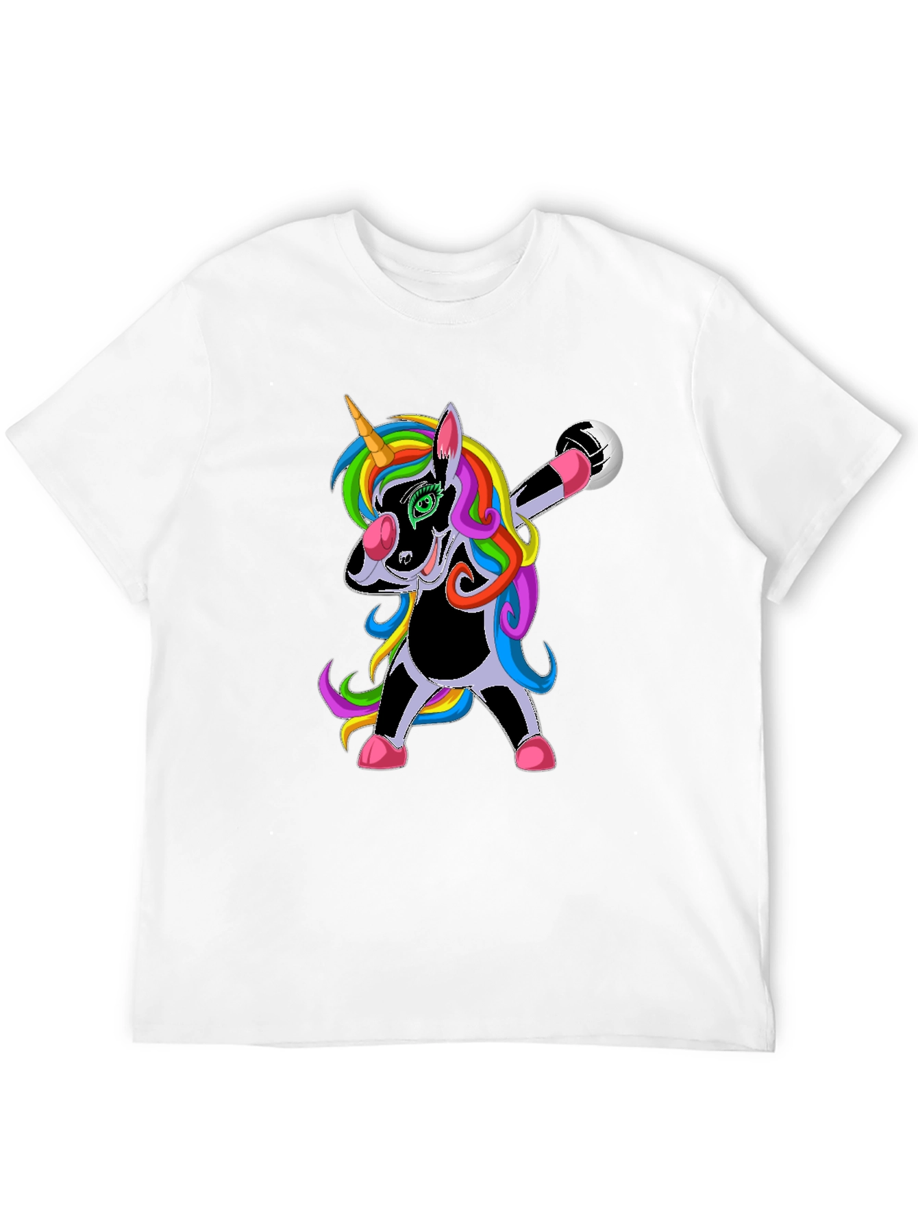 Black Dabbing Unicorn Soccer T-Shirt view 12