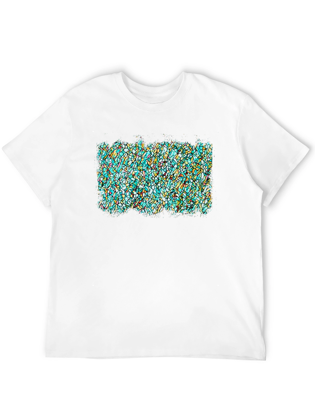 Black Abstract Stained Glass Graphic Tee - Soft Black T-Shirt view 12