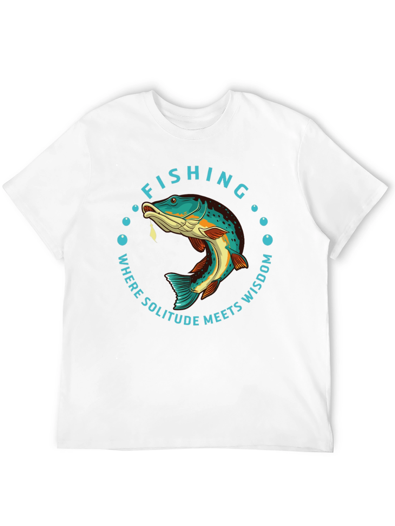 Black Fishing Solitude Wisdom Graphic Tee view 12
