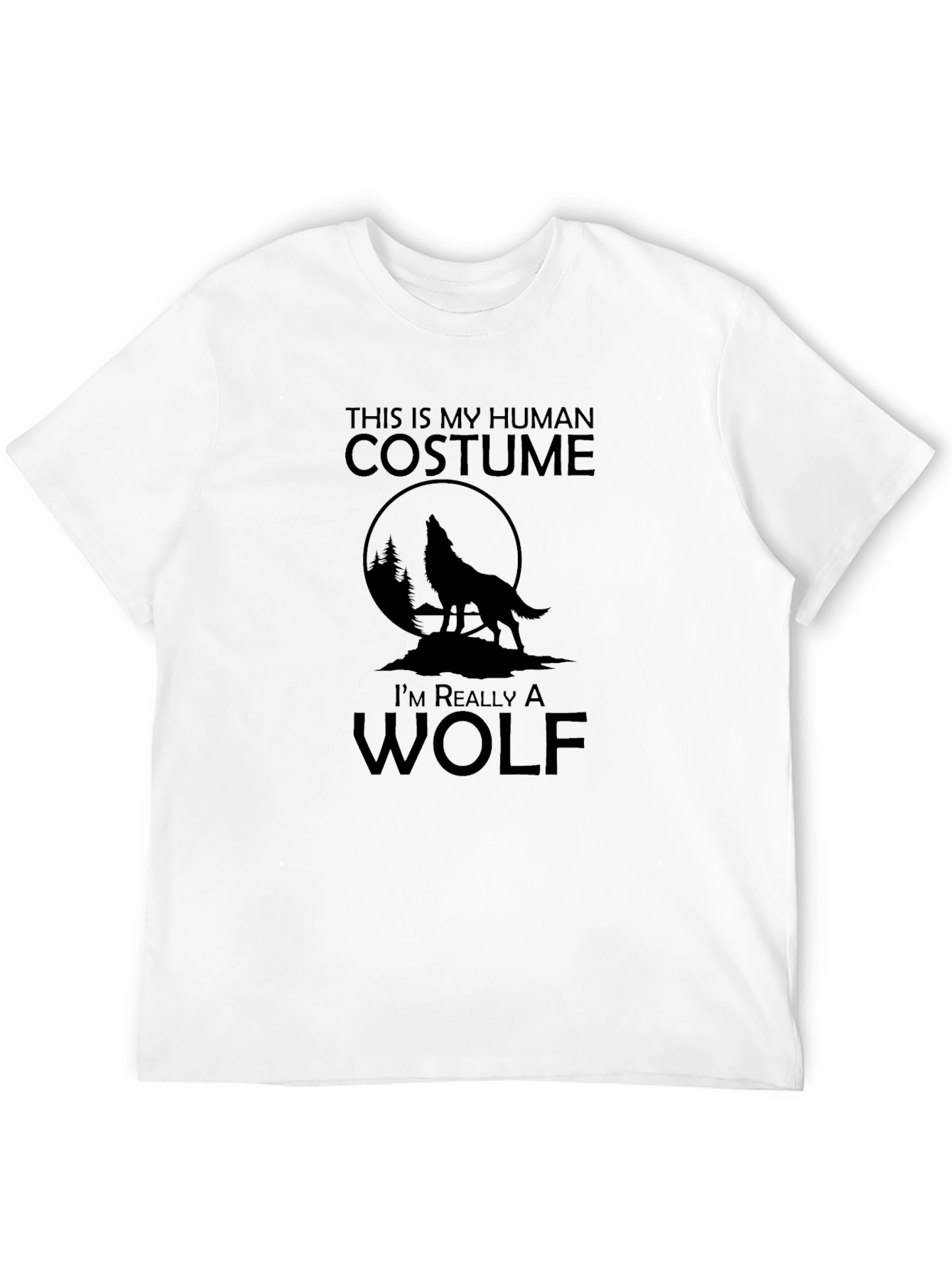 Black Human Costume Wolf Graphic T-Shirt view 12