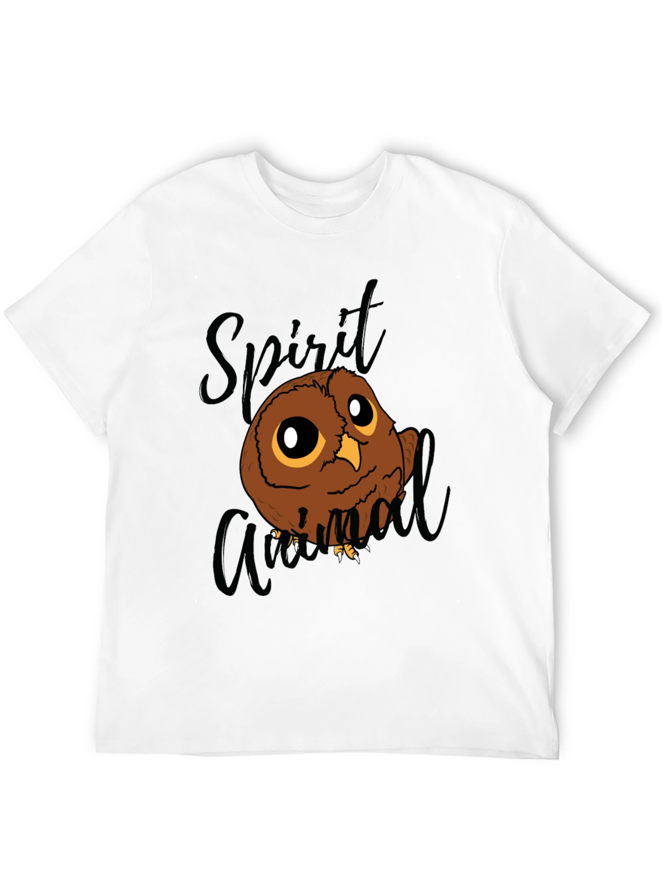 Black Spirit Animal Owl Graphic Tee - Black Cotton Blend T-Shirt view 12