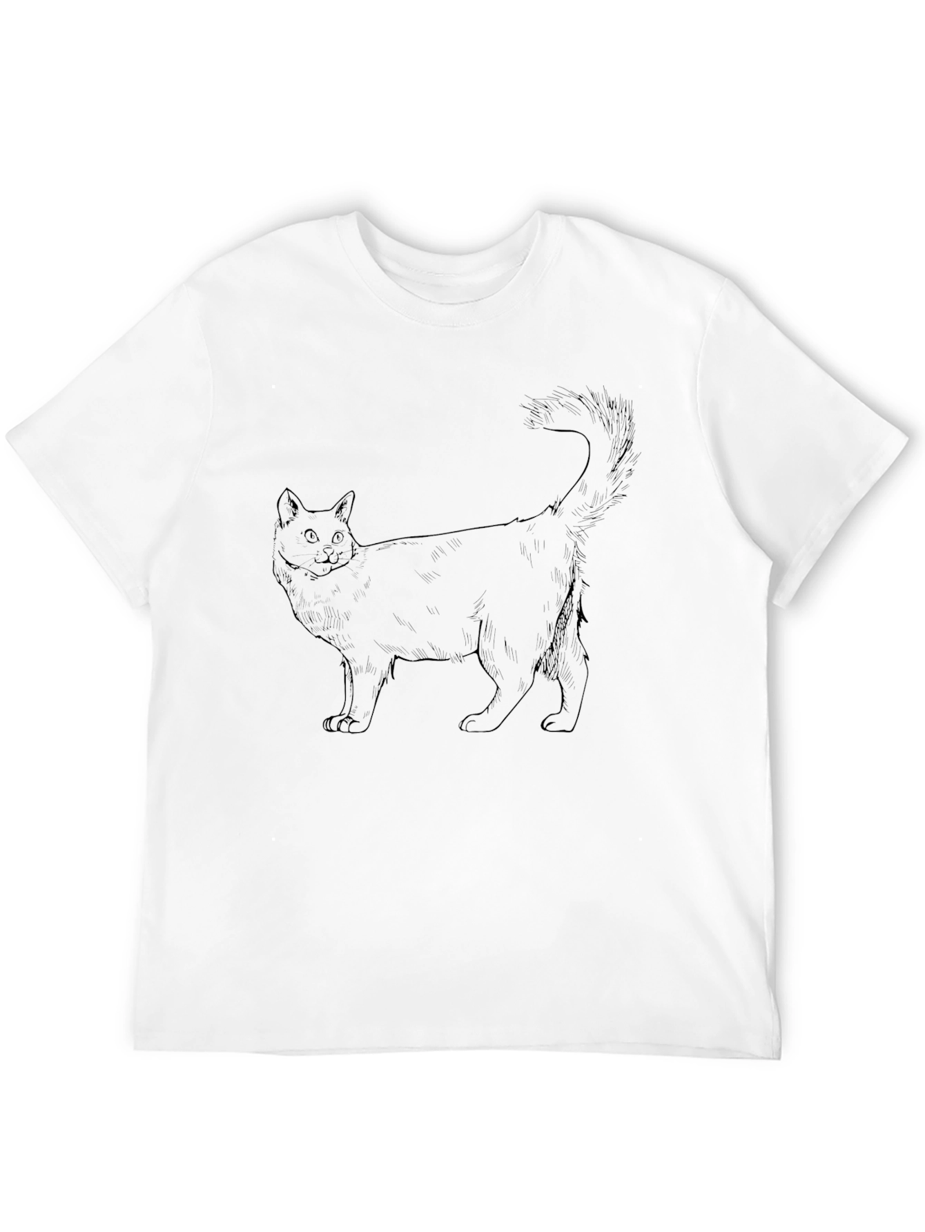 Black Black Cat Outline T-Shirt view 12