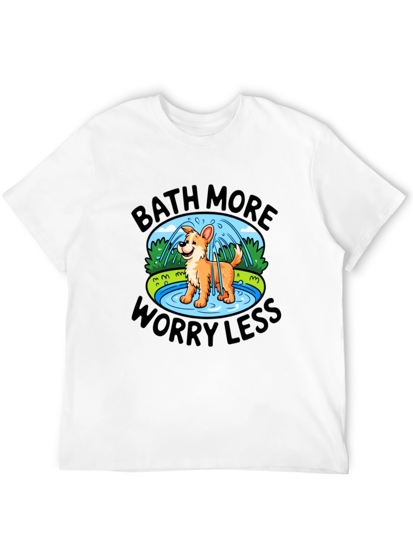 Black Bath More Worry Less Dog T-Shirt view 12