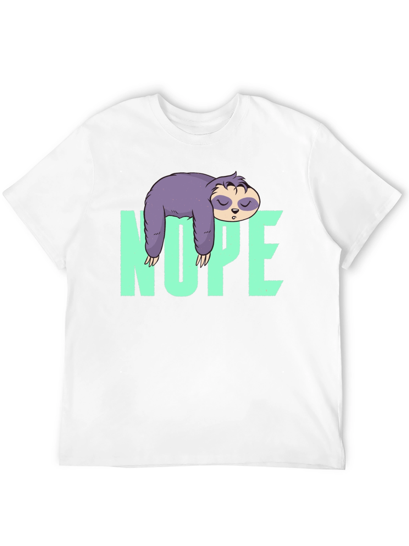 Black Nope Sloth Graphic Tee - Relaxed & Fun view 12