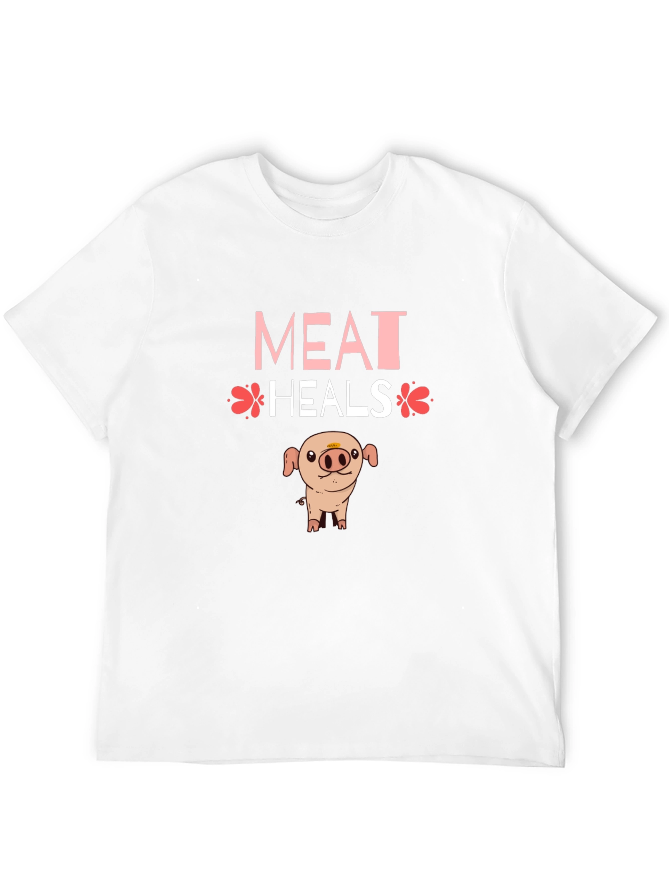 Black Meat Heals T-Shirt - Novelty Pig Design view 12