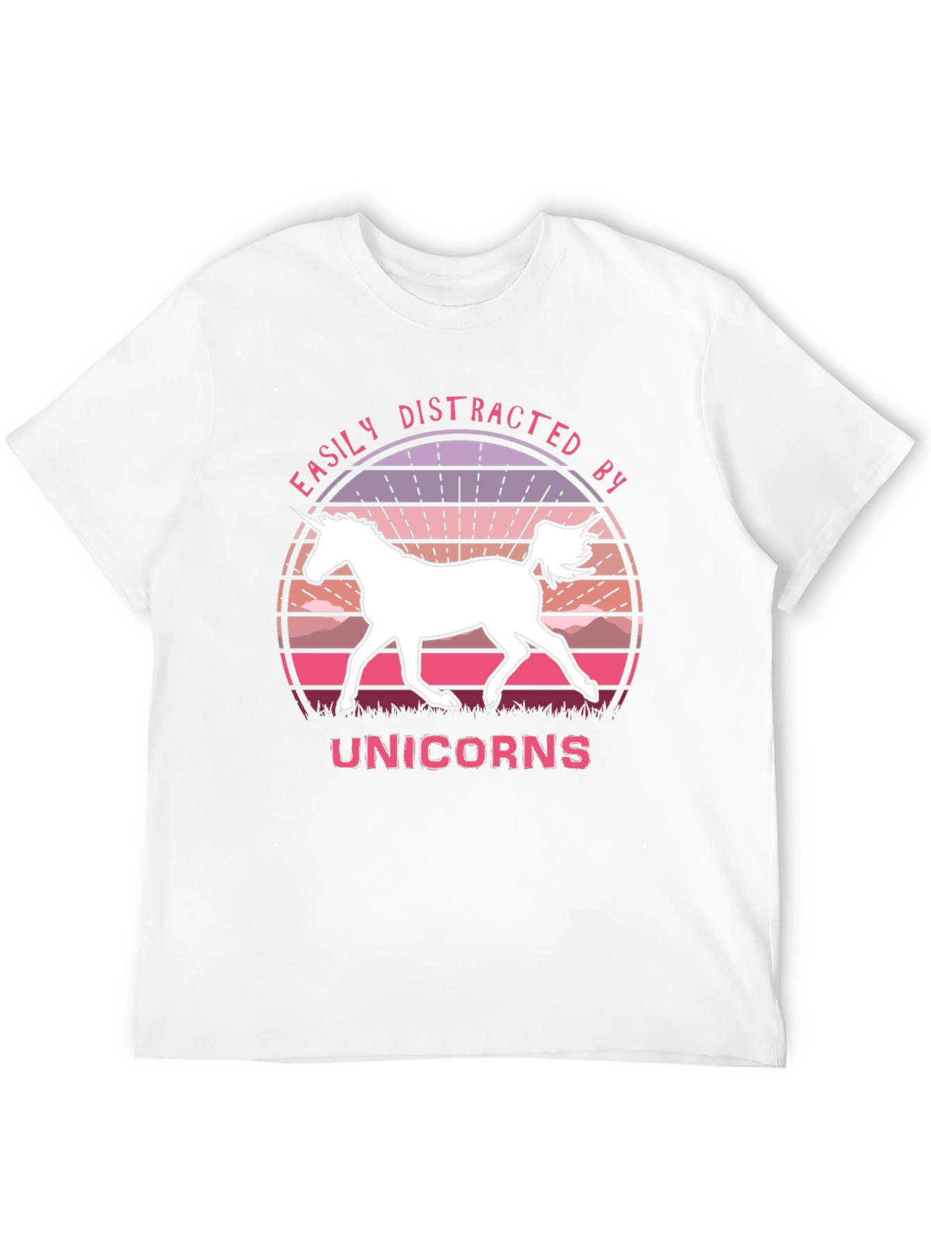 Black Easily Distracted By Unicorns Black T-Shirt view 12