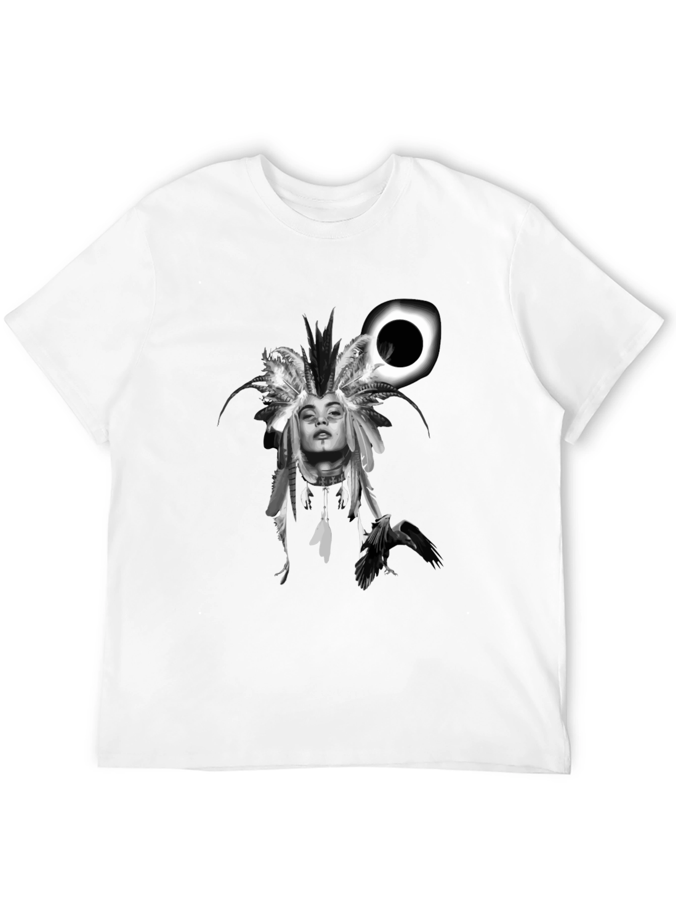 Black Native Headdress Black Graphic Tee view 12