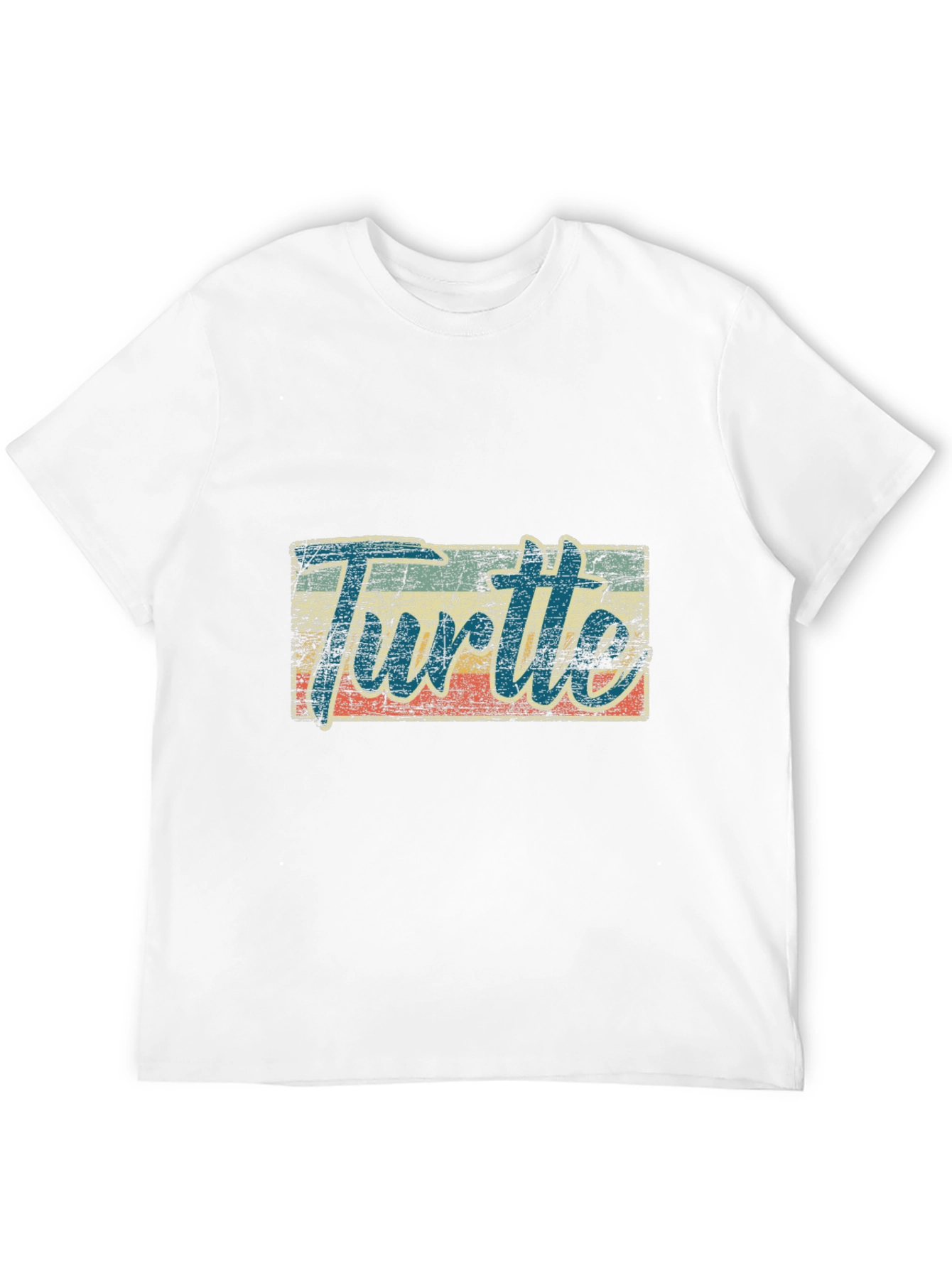 Black Retro Turtle Graphic Tee - Black Cotton Blend view 12