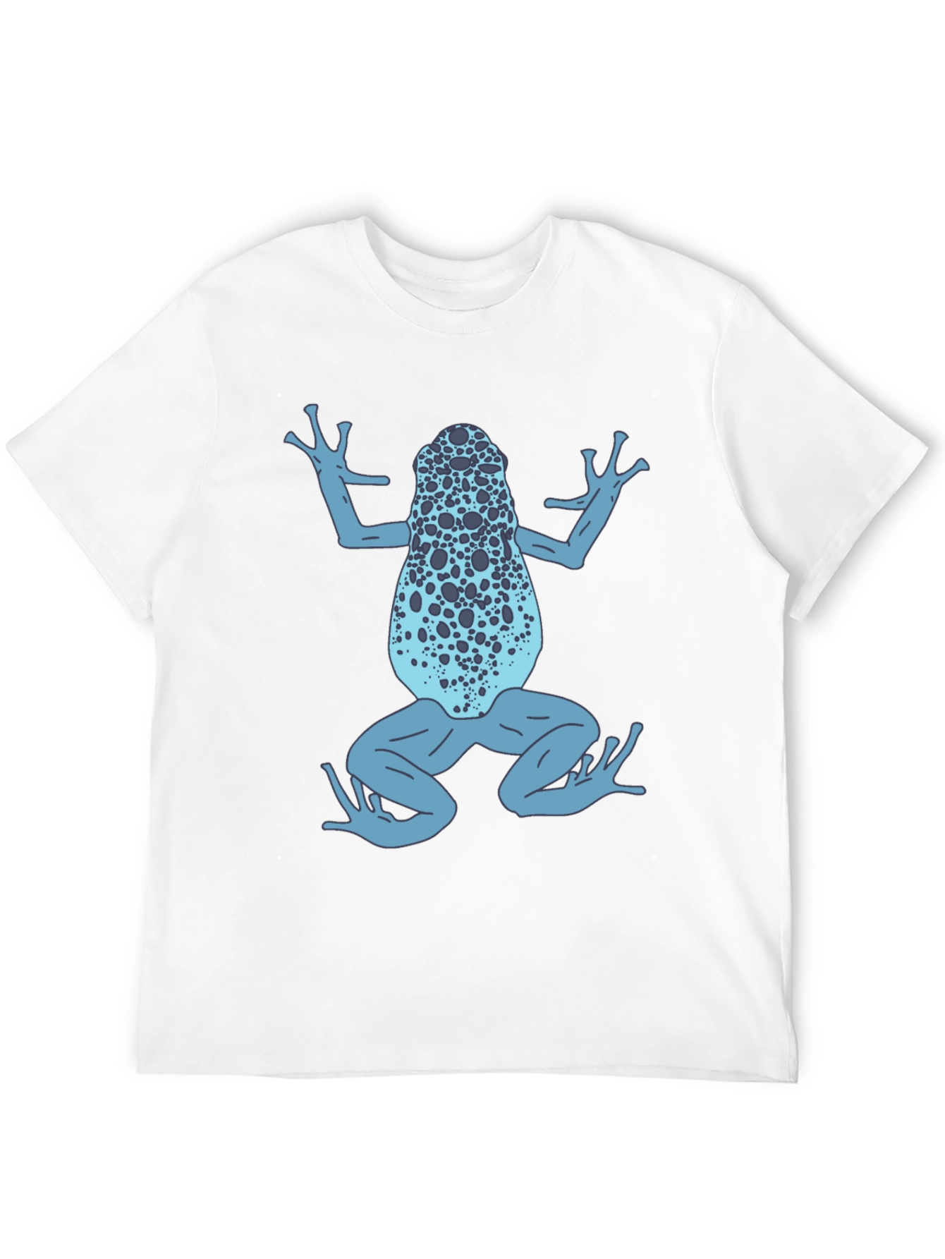 Black Blue Frog Graphic T-Shirt - Black Cotton Tee view 12