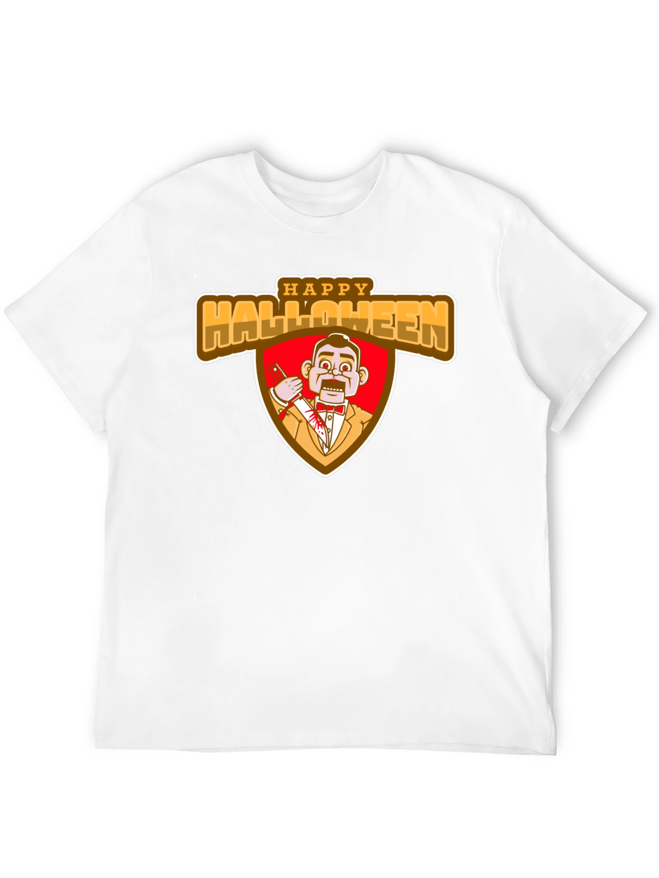 Black Happy Halloween Scary Dummy Graphic T-Shirt view 12