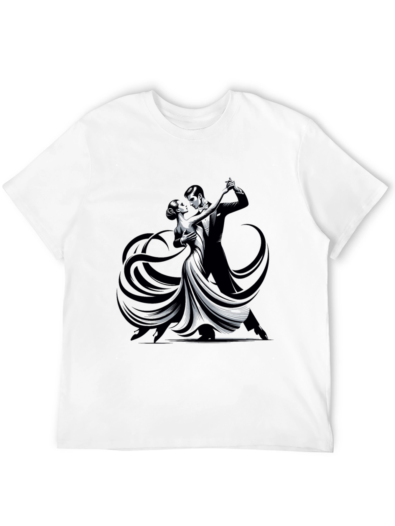 Black Tango Dance Graphic Tee - Sleek Black Shirt view 12
