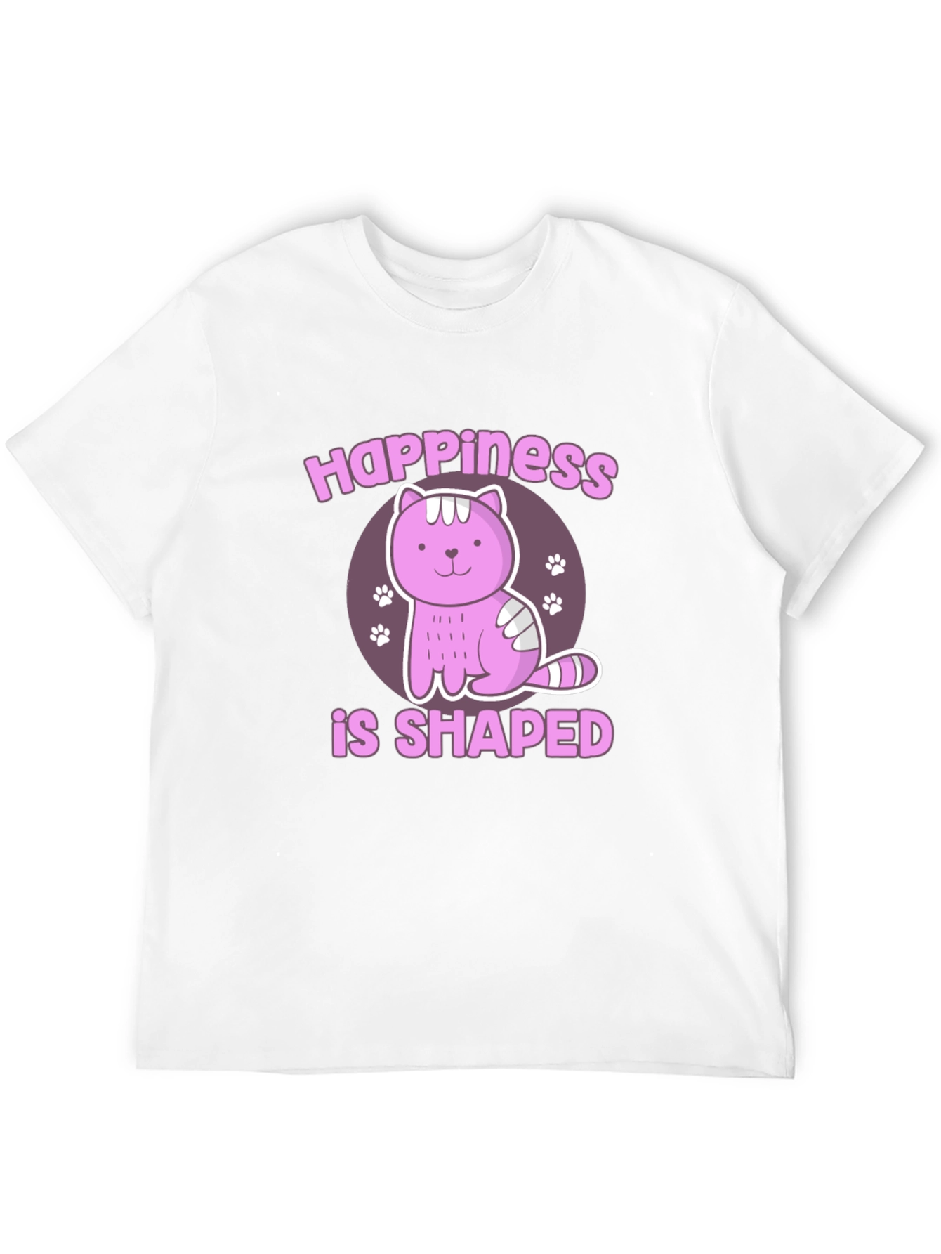 Black Happiness Shaped Cat Graphic T-Shirt view 12