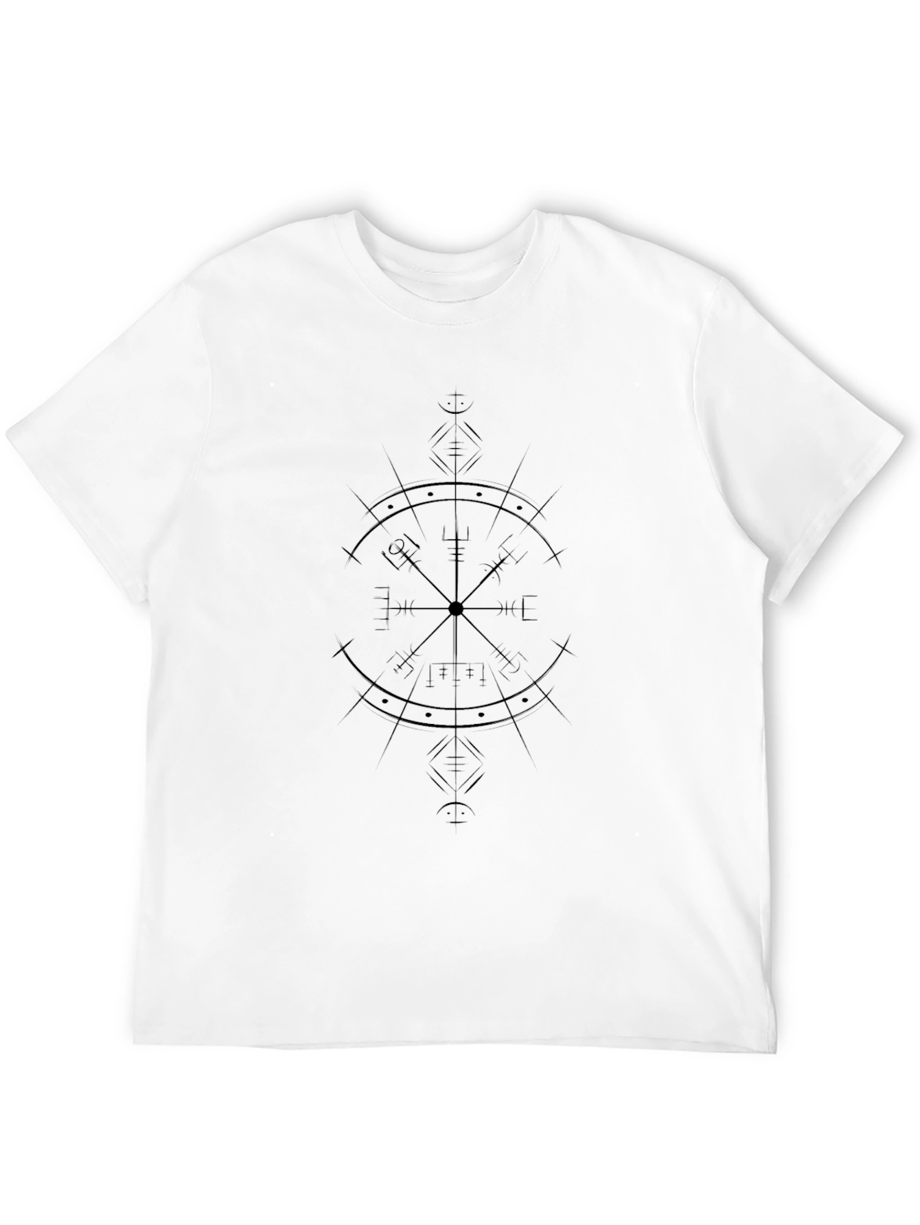 Black Vegvisir Compass Black T-Shirt view 12