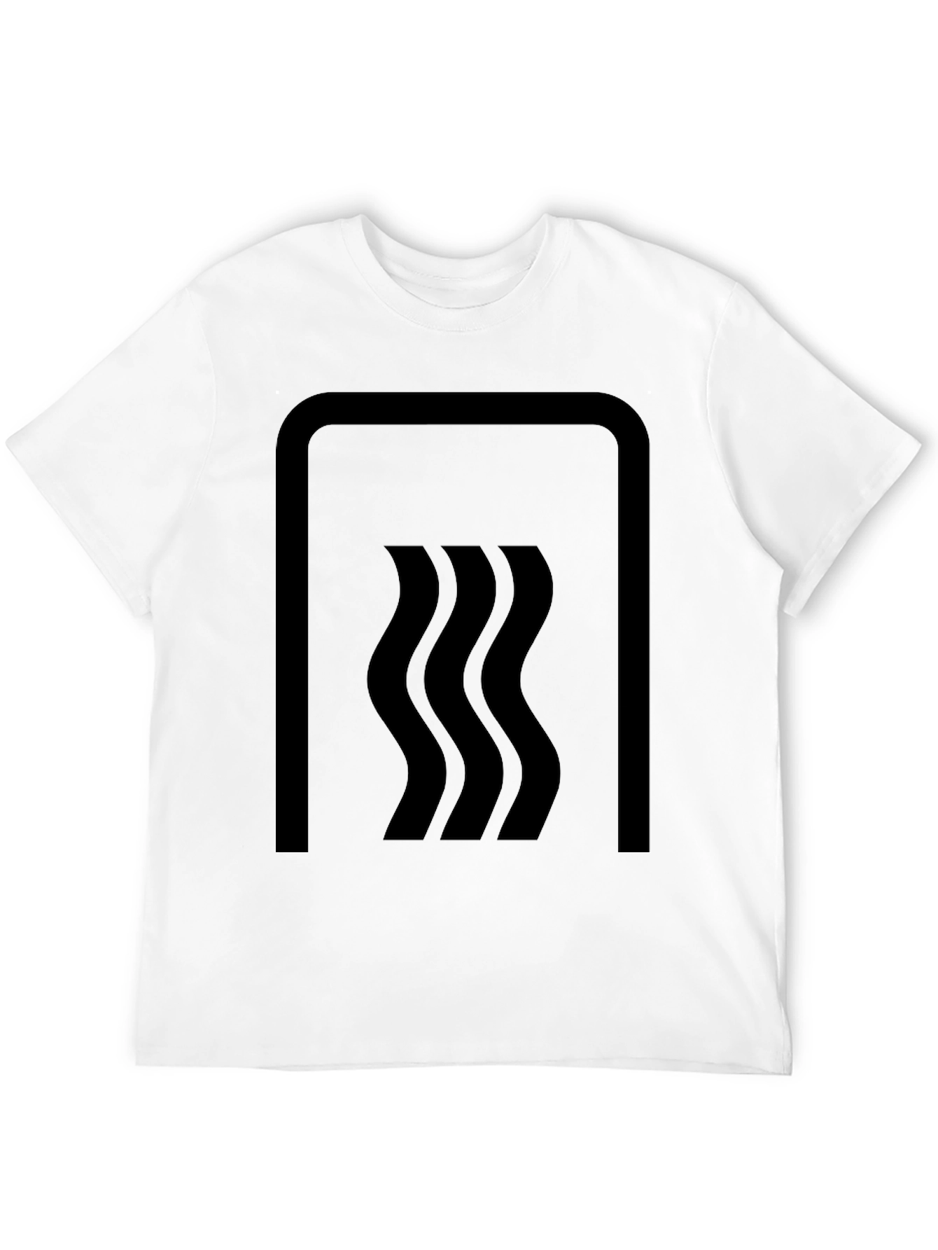 Black Modernist Wave Graphic Black T-Shirt view 12