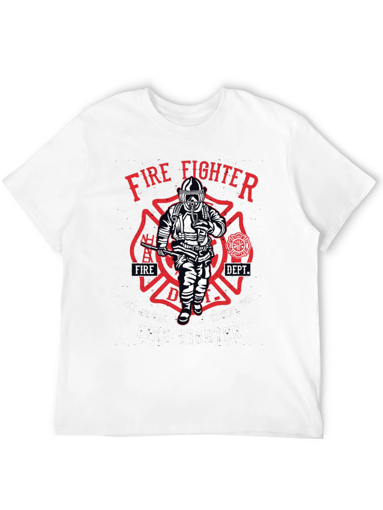 Black Firefighter Graphic T-Shirt - All Equal Except view 12