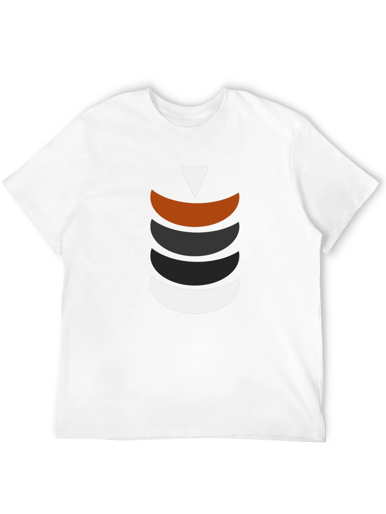 Black Modern Geometric Crescent Stack T-Shirt view 12