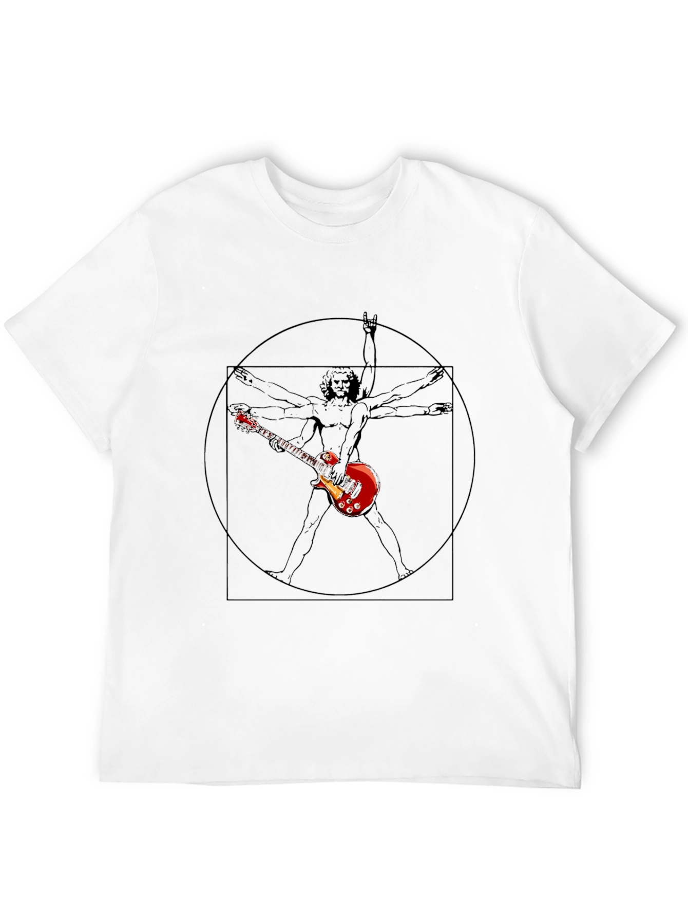 Black Rock Star Vitruvian Man Graphic T-Shirt view 12