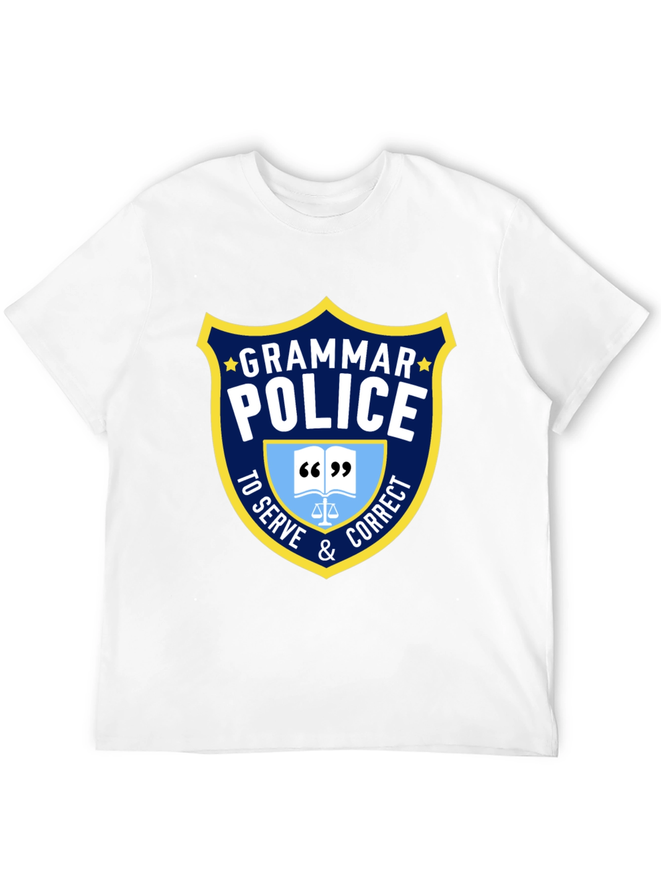 Black Grammar Police T-Shirt - Serve & Correct Style view 12