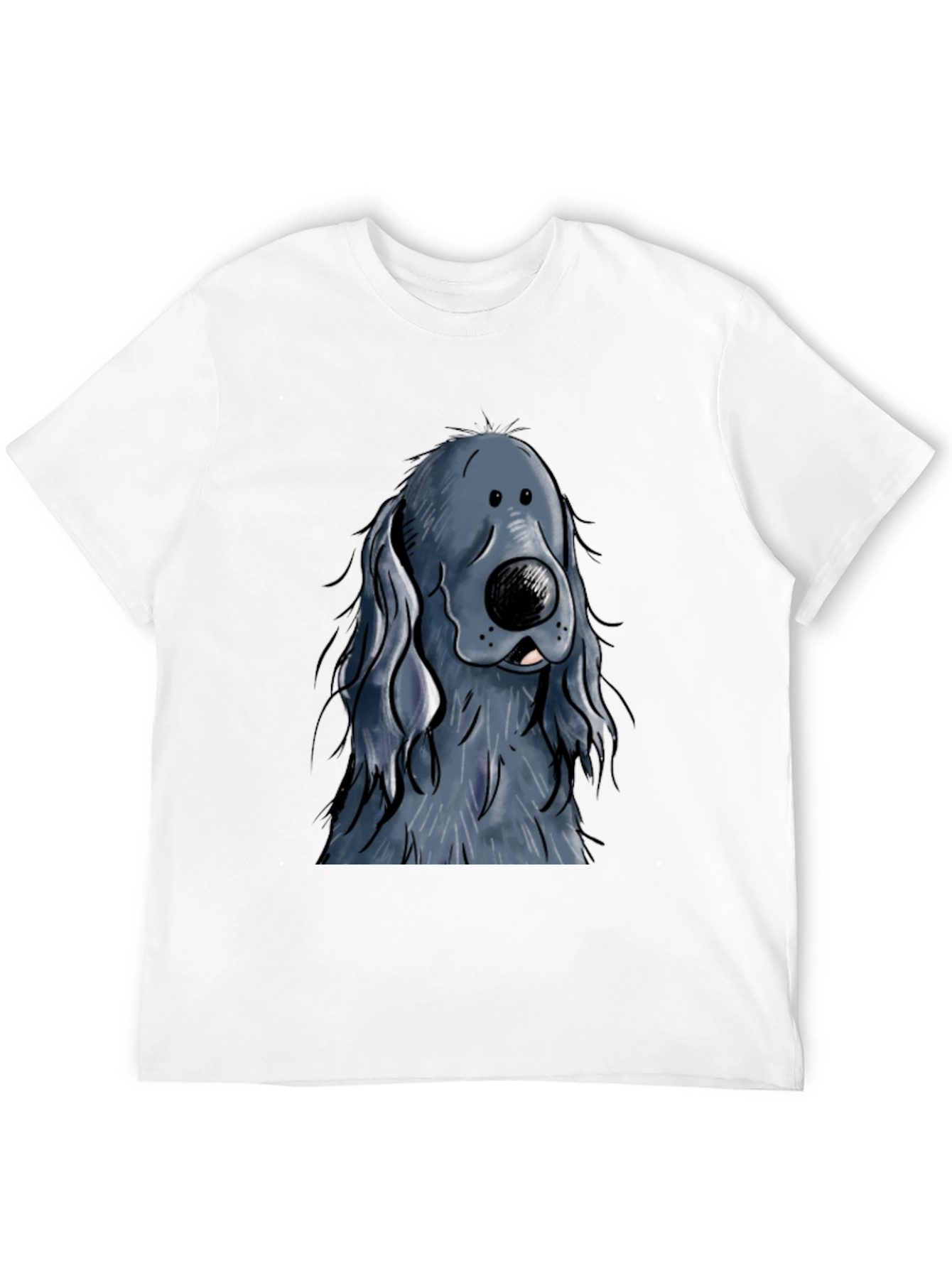Black Cartoon Dog Graphic Print Black T-Shirt view 12