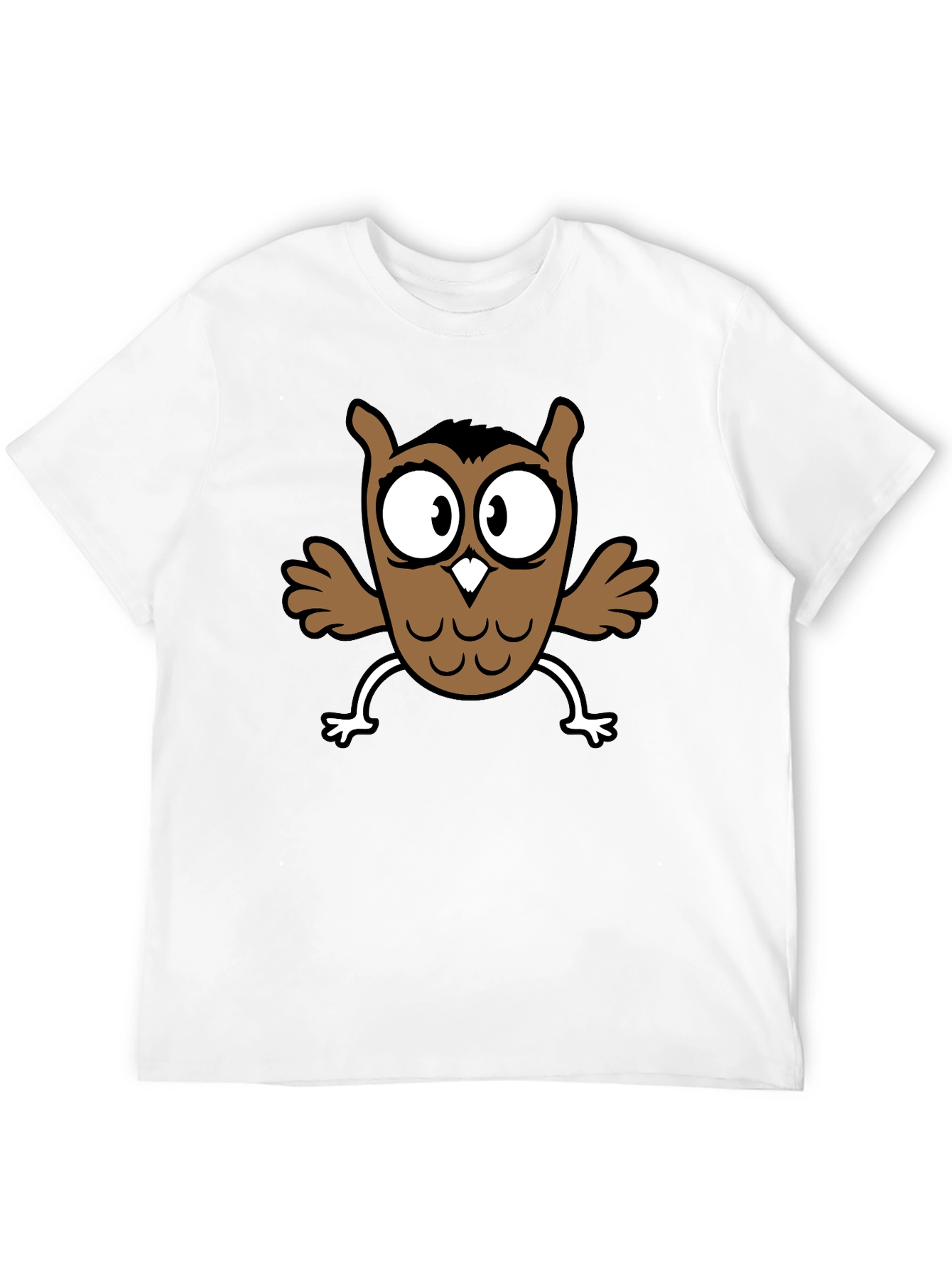 Black Cartoon Owl Graphic Black T-Shirt view 12