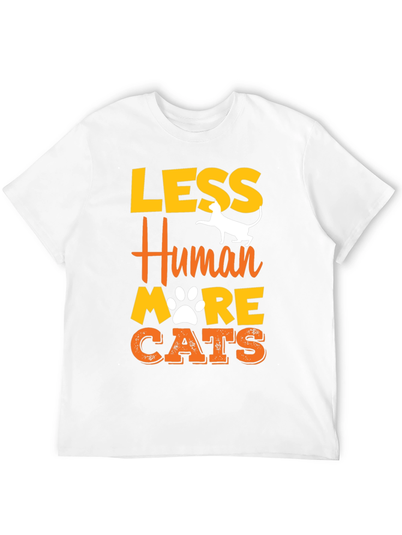 Black Less Human More Cats Graphic T-Shirt view 12