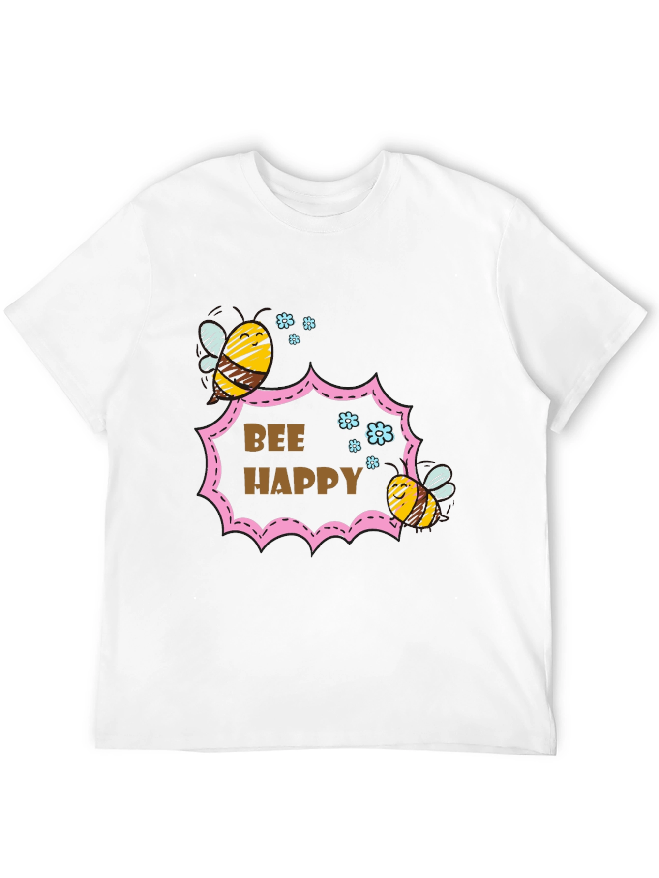 Black Bee Happy Graphic T-Shirt - Stylish Cotton Tee view 12