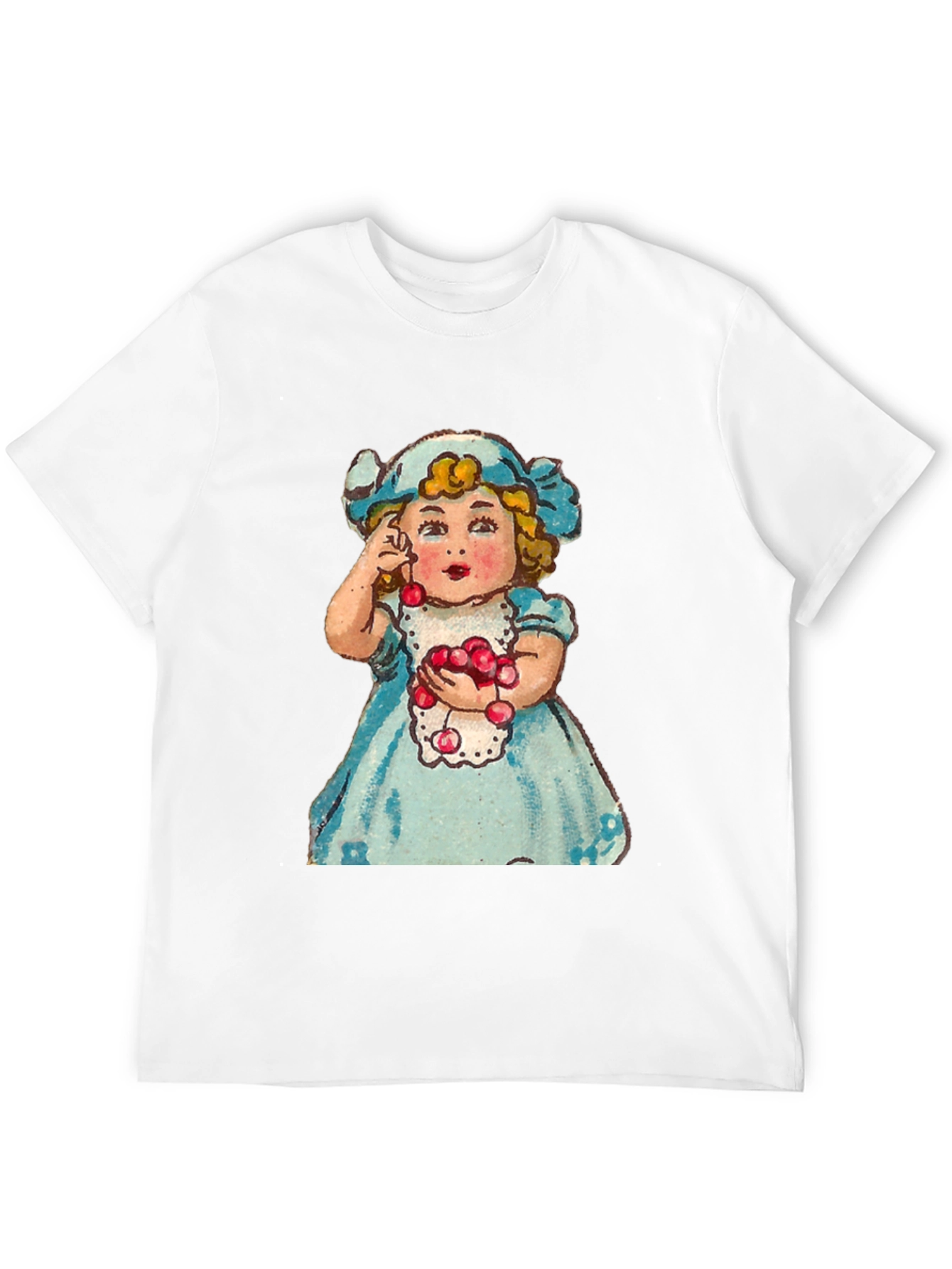 Black Cute Girl Cherry T-Shirt - Vintage Style view 12