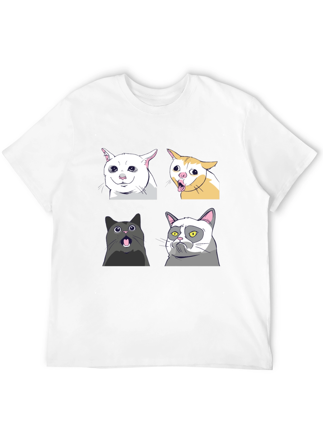 Black Meme Cats Black T-Shirt - Funny Graphic Tee view 12