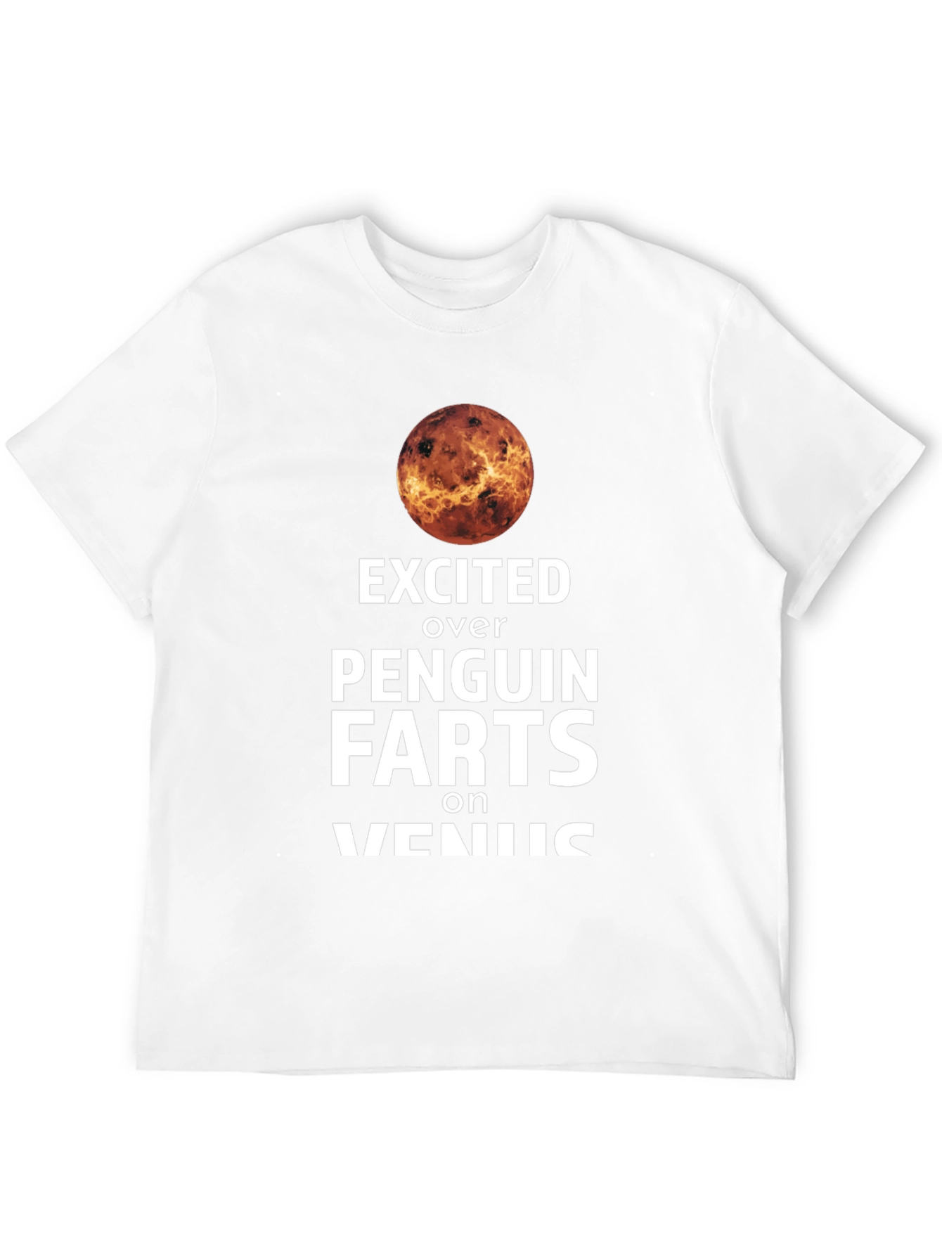 Black Excited Over Penguin Farts on Venus T-Shirt view 12