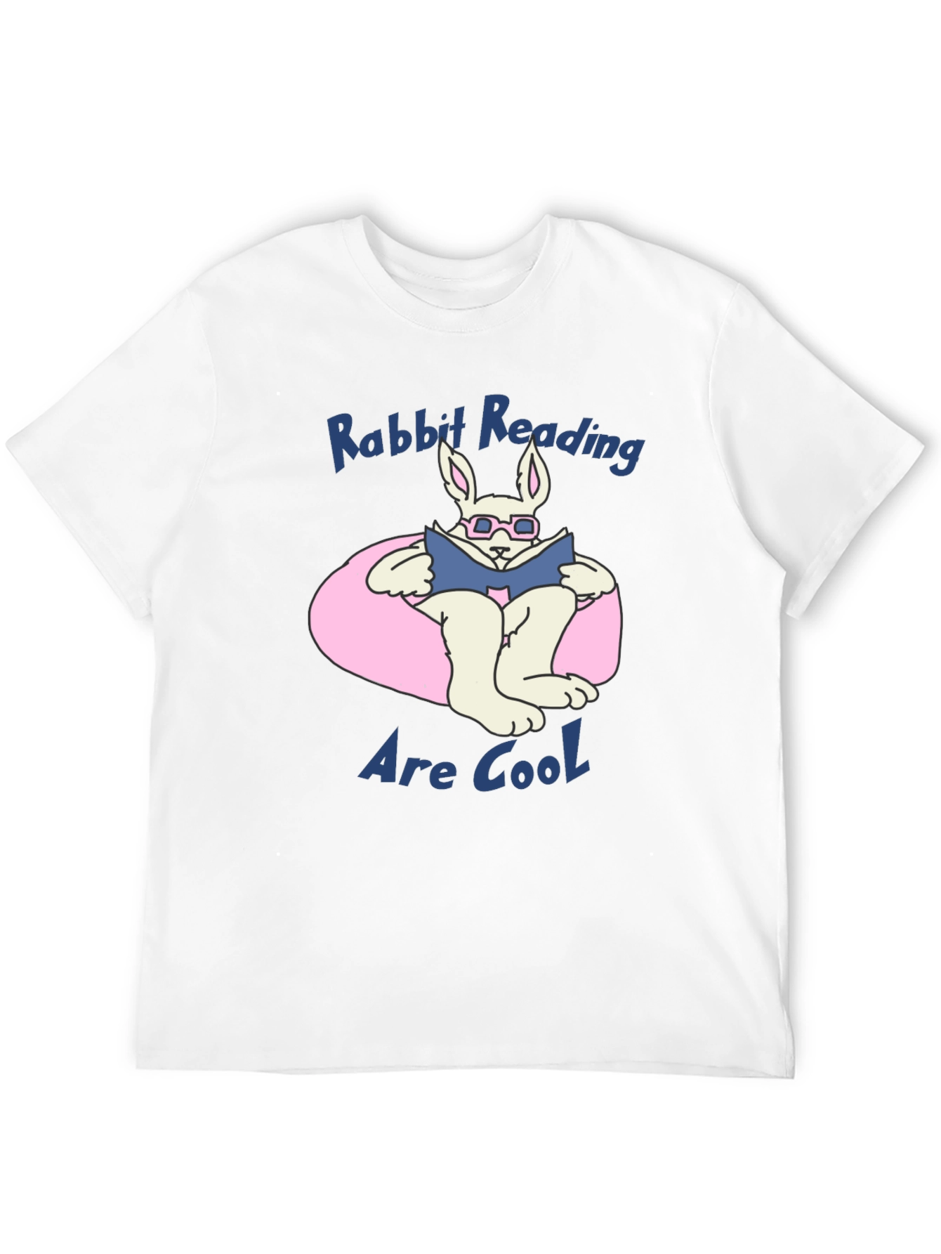 Black Rabbit Reading Book Graphic T-Shirt view 12