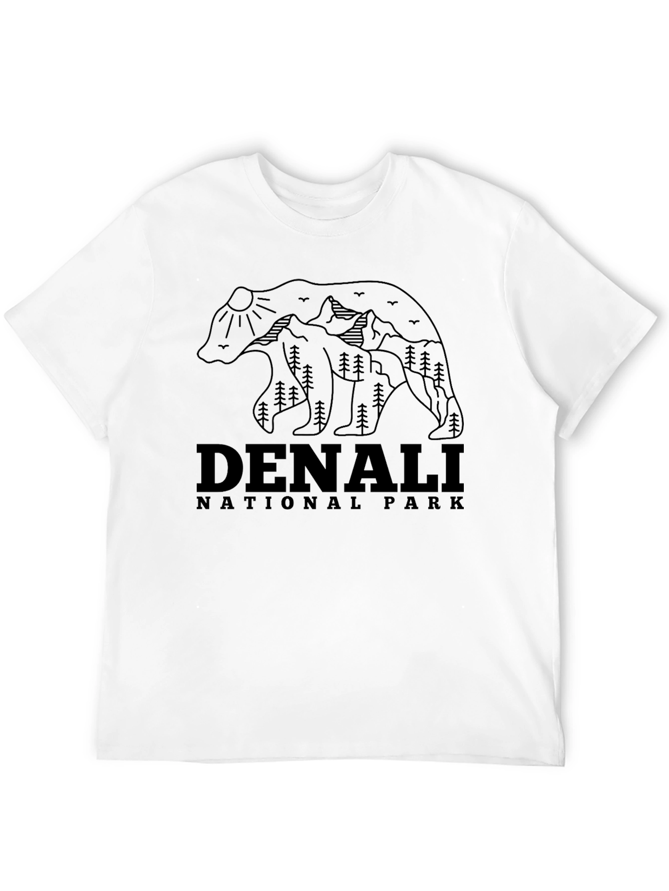 Black Denali National Park Bear Graphic Tee - Black view 12
