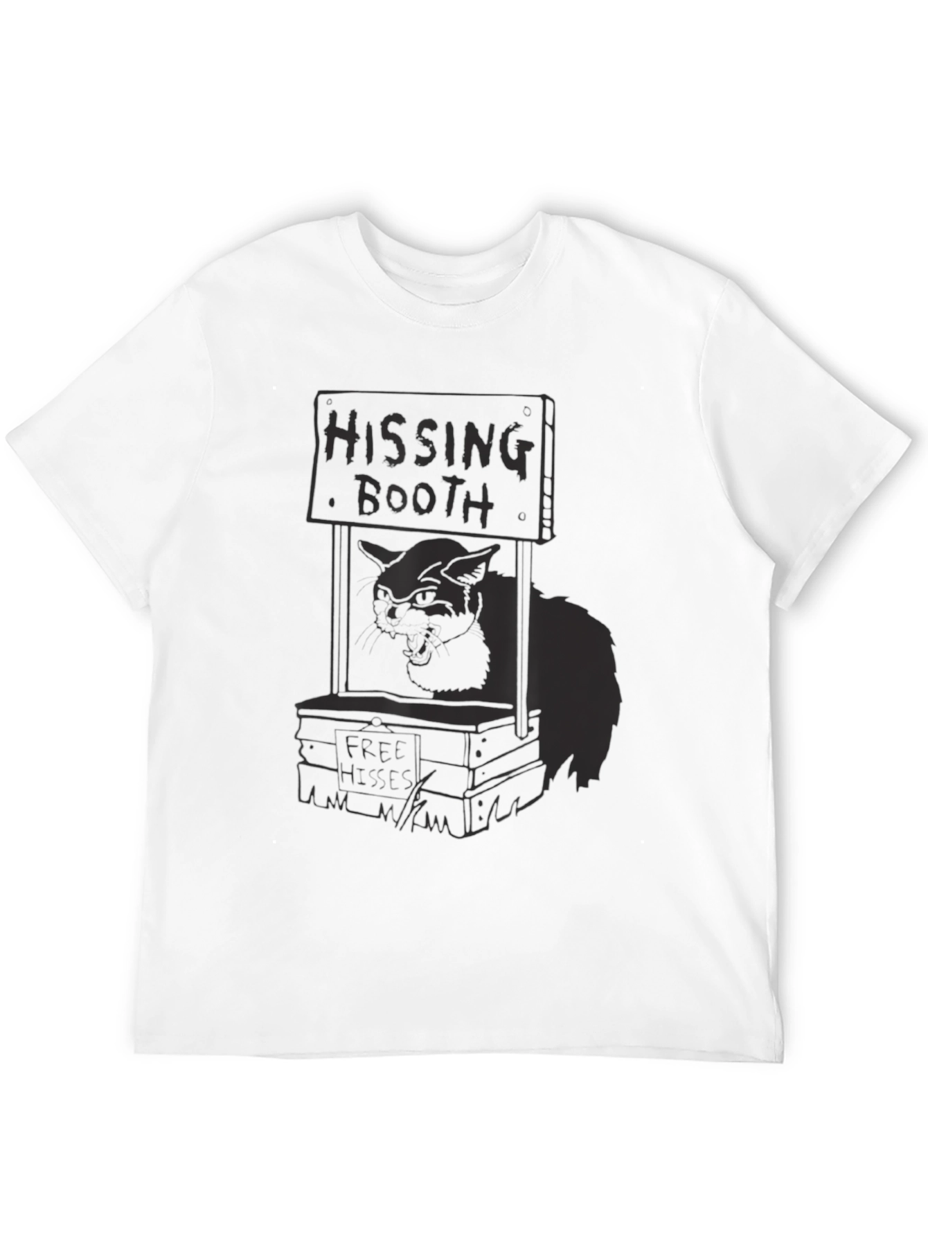 Black Hissing Booth Cat Graphic Tee - Black view 12