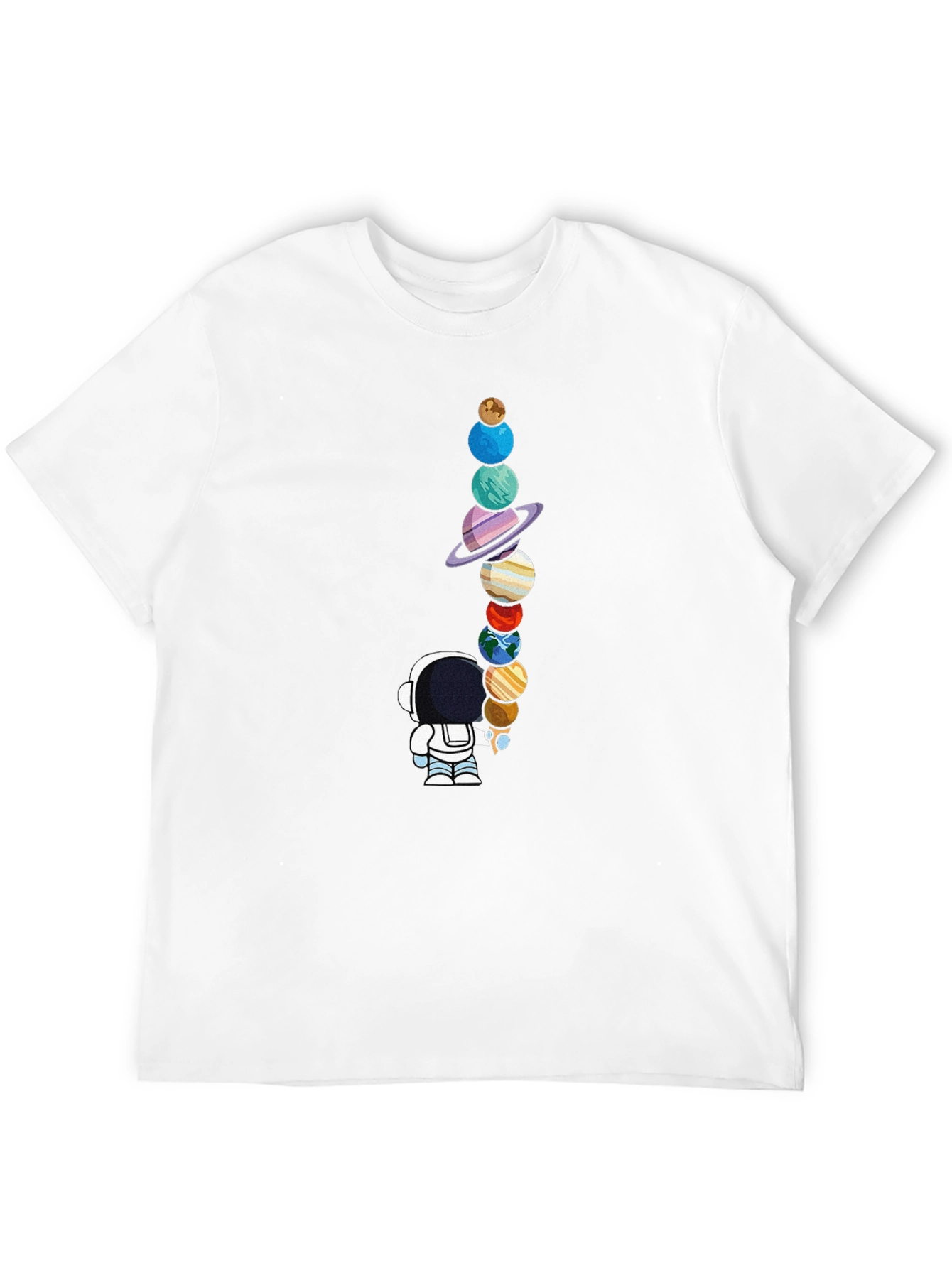 Black Astronaut Planets Graphic Tee - Space Lover's Black T-Shirt view 12