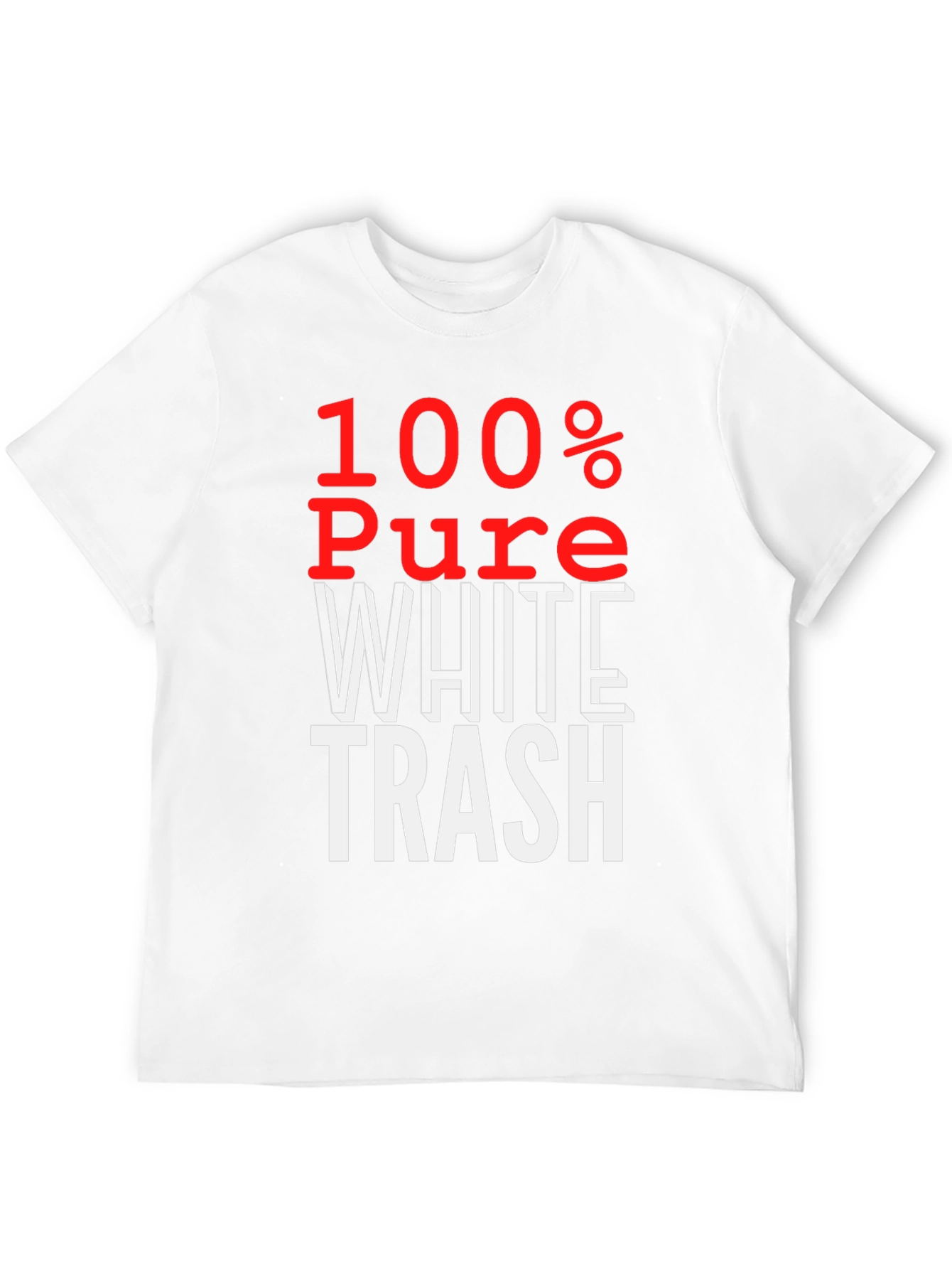 Black 100% Pure White Trash T-Shirt - Bold Statement Tee view 12