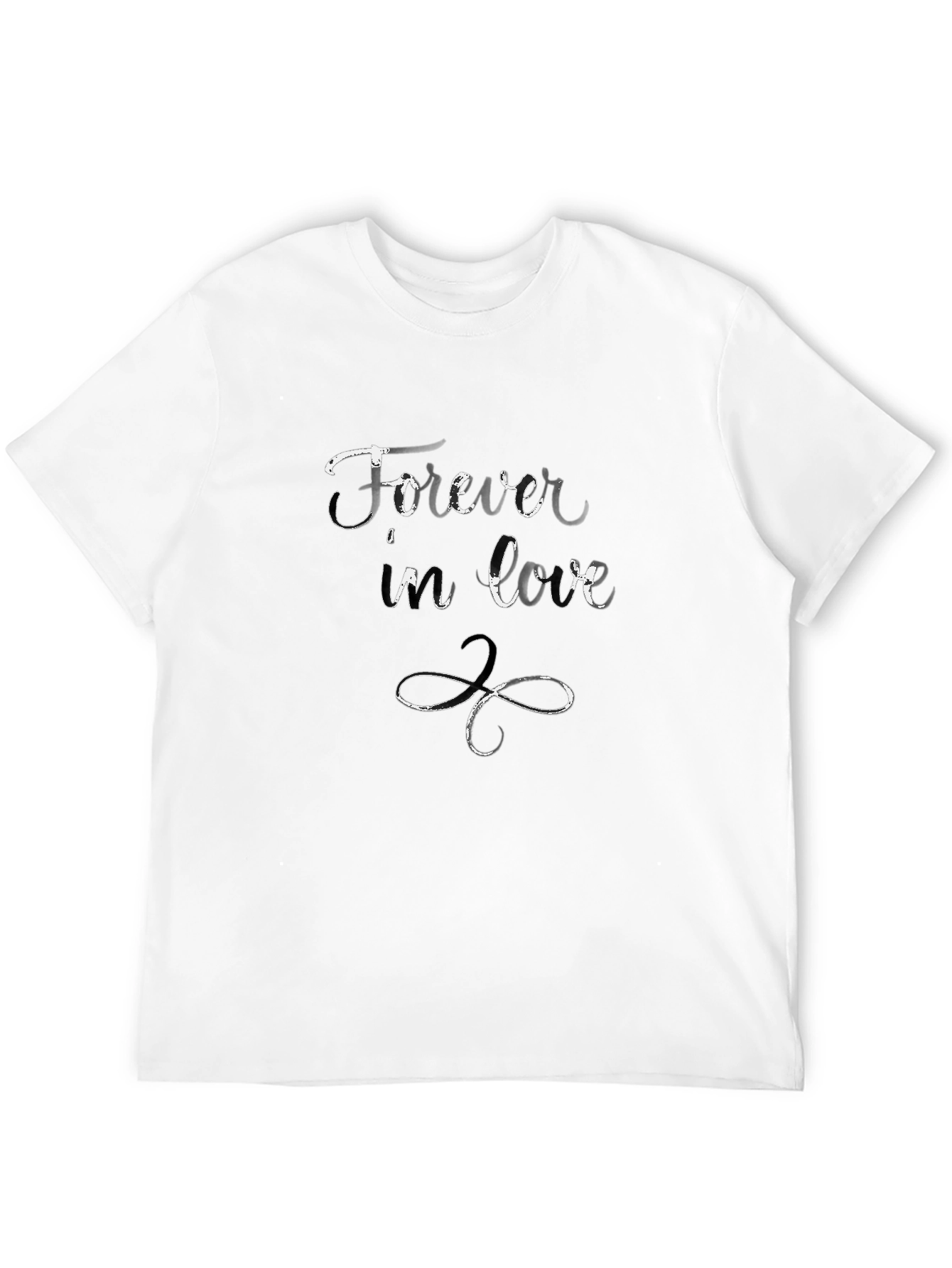Black Forever In Love Graphic Tee - Stylish Unisex Black T-Shirt view 12