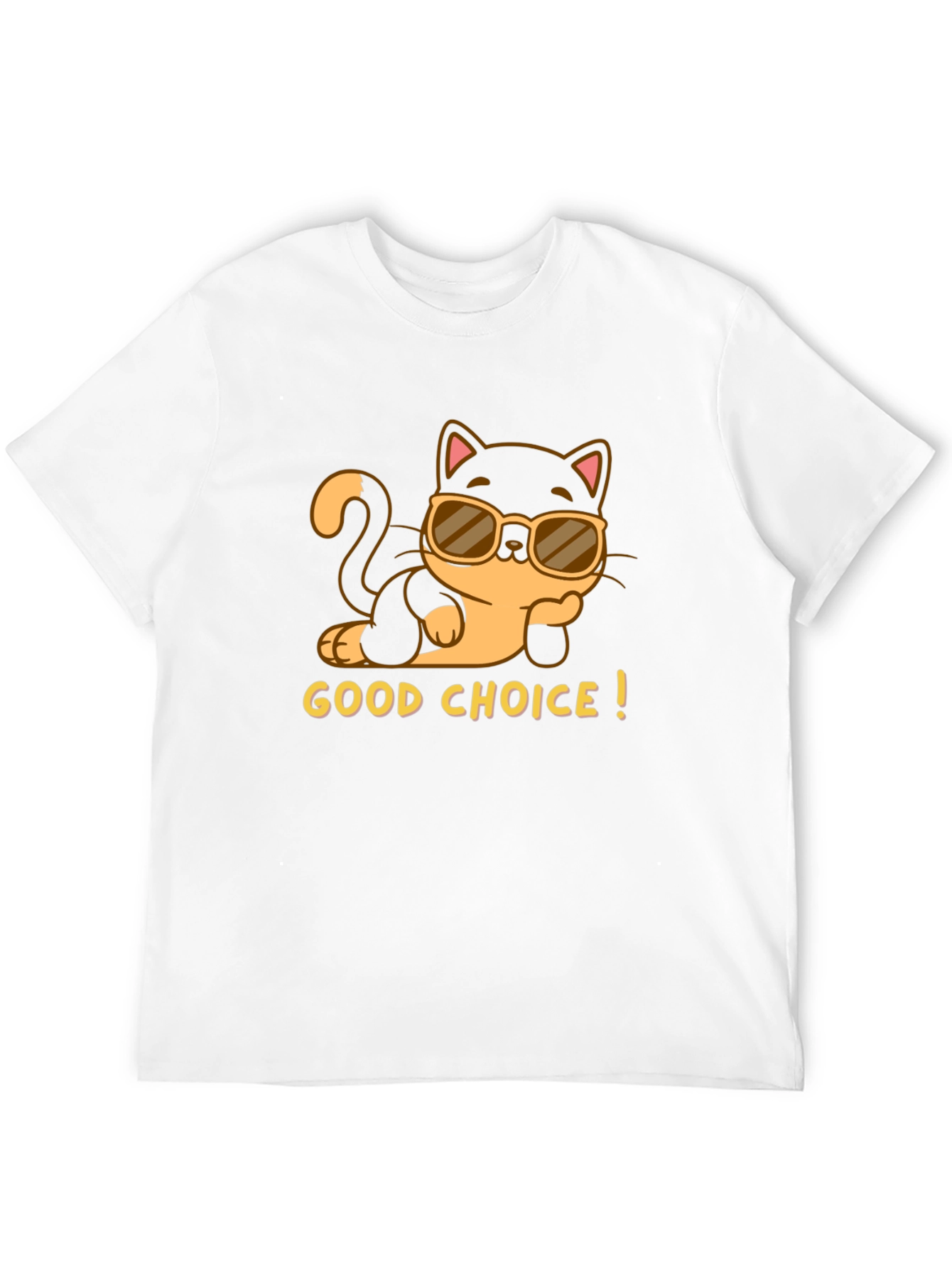 Black Cool Cat Tee: "Good Choice!" Black T-Shirt view 12