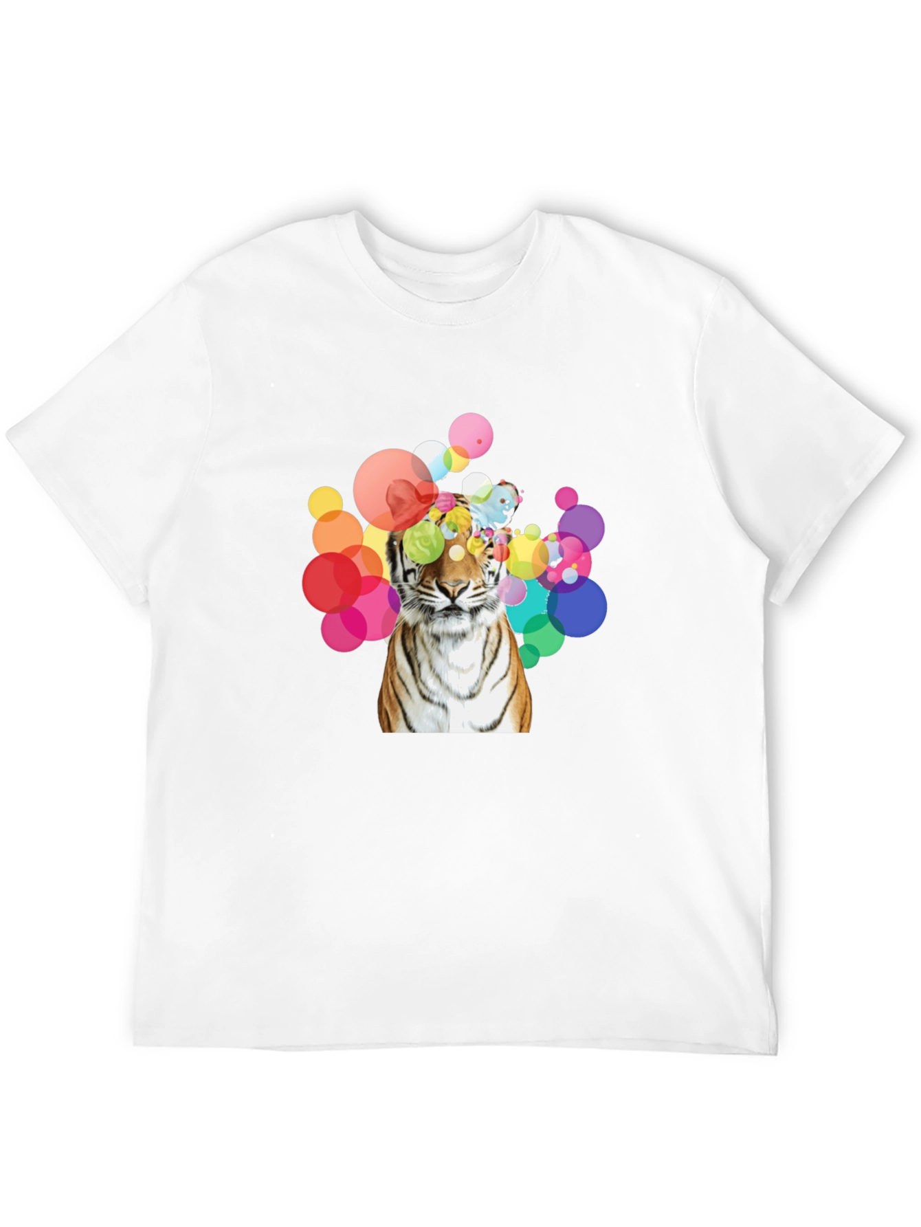 Tiger Bubbles Graphic Tee - Black Cotton T-Shirt - 12