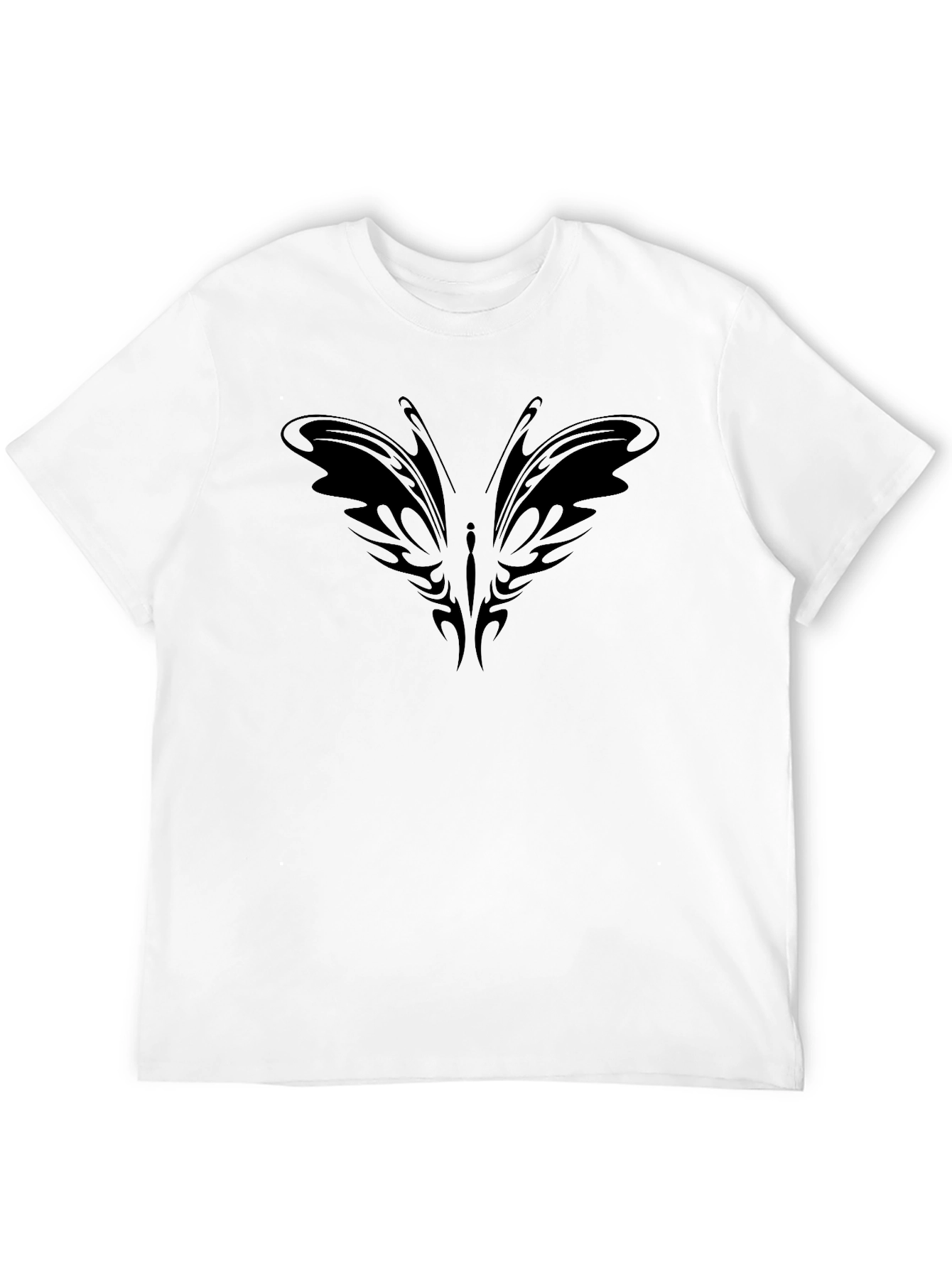 Black Tribal Butterfly Black T-Shirt view 12