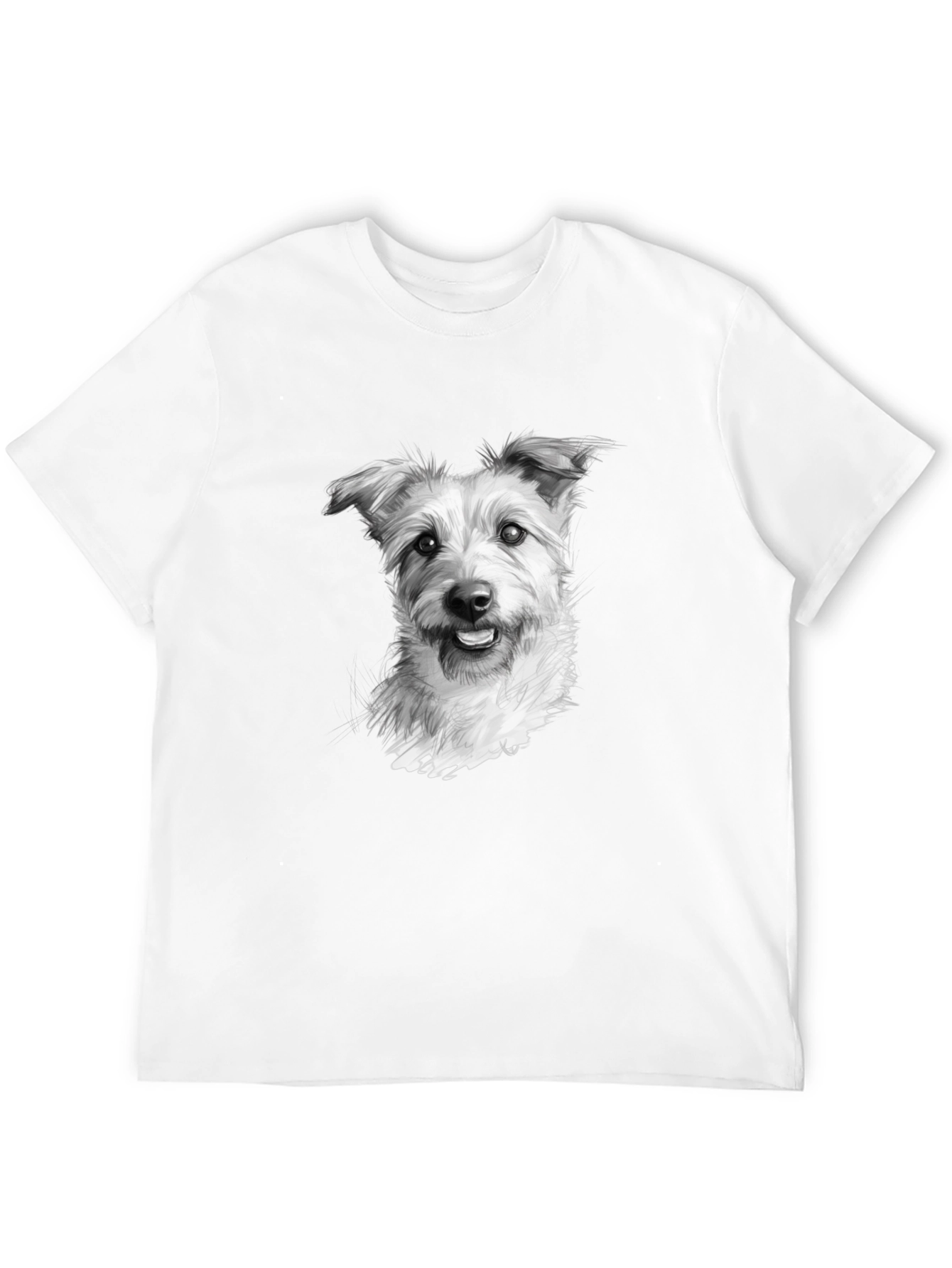 Black Dog Portrait Graphic Black T-Shirt view 12