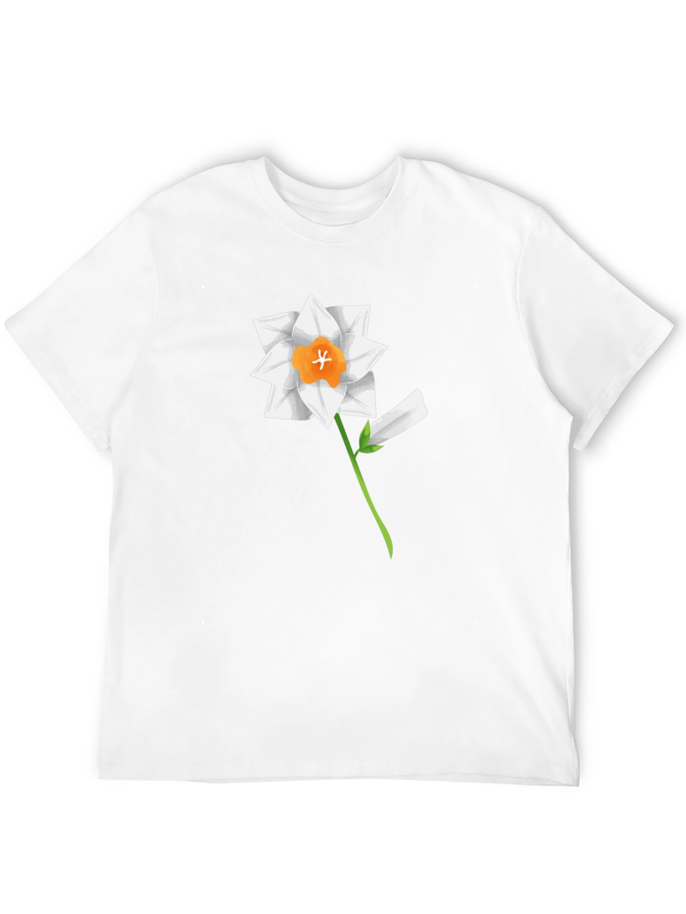 Black Floral Graphic Tee - Daffodil Design, Soft Cotton Blend view 12