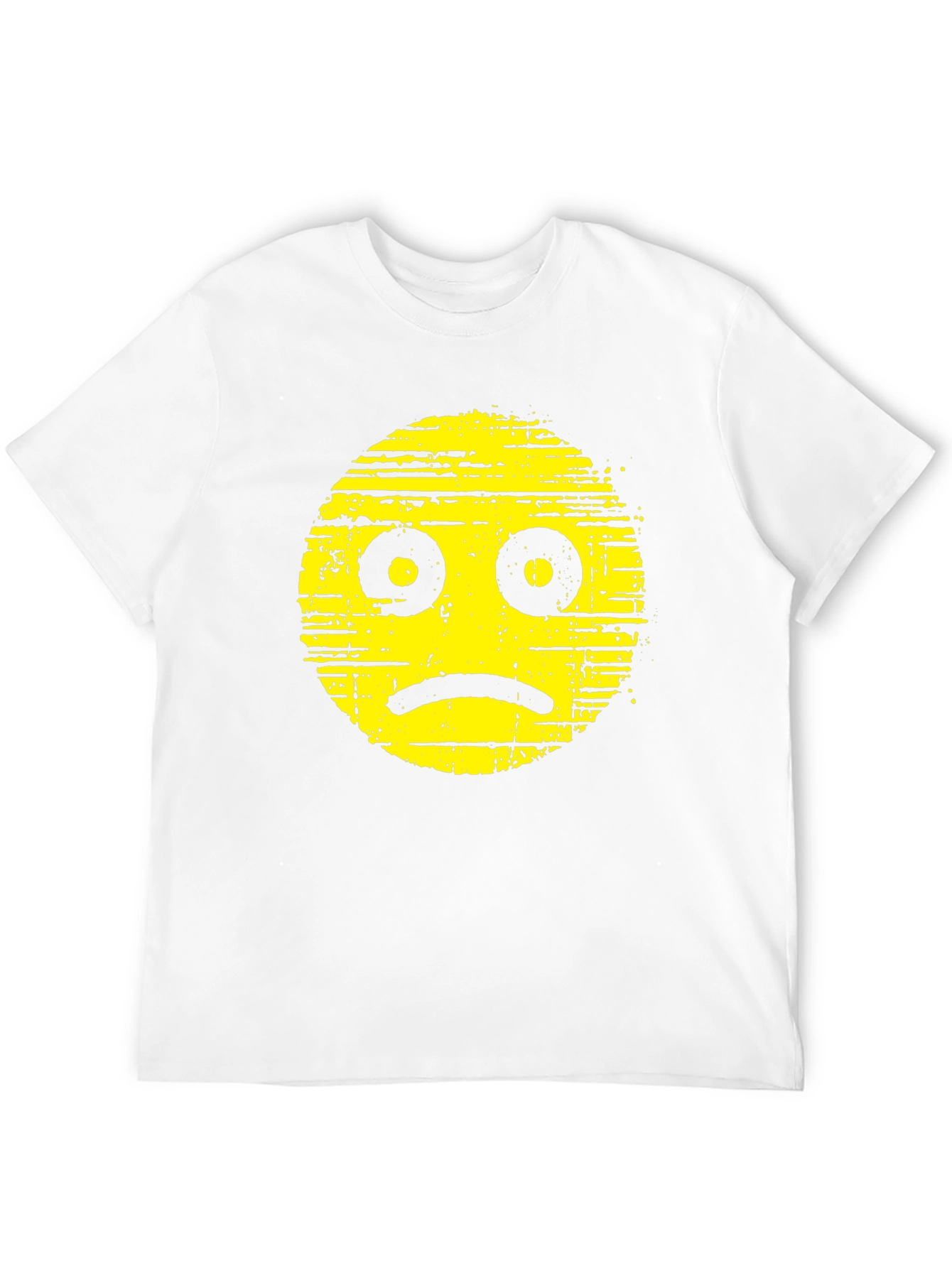 Black Distressed Sad Face Graphic Black T-Shirt view 12