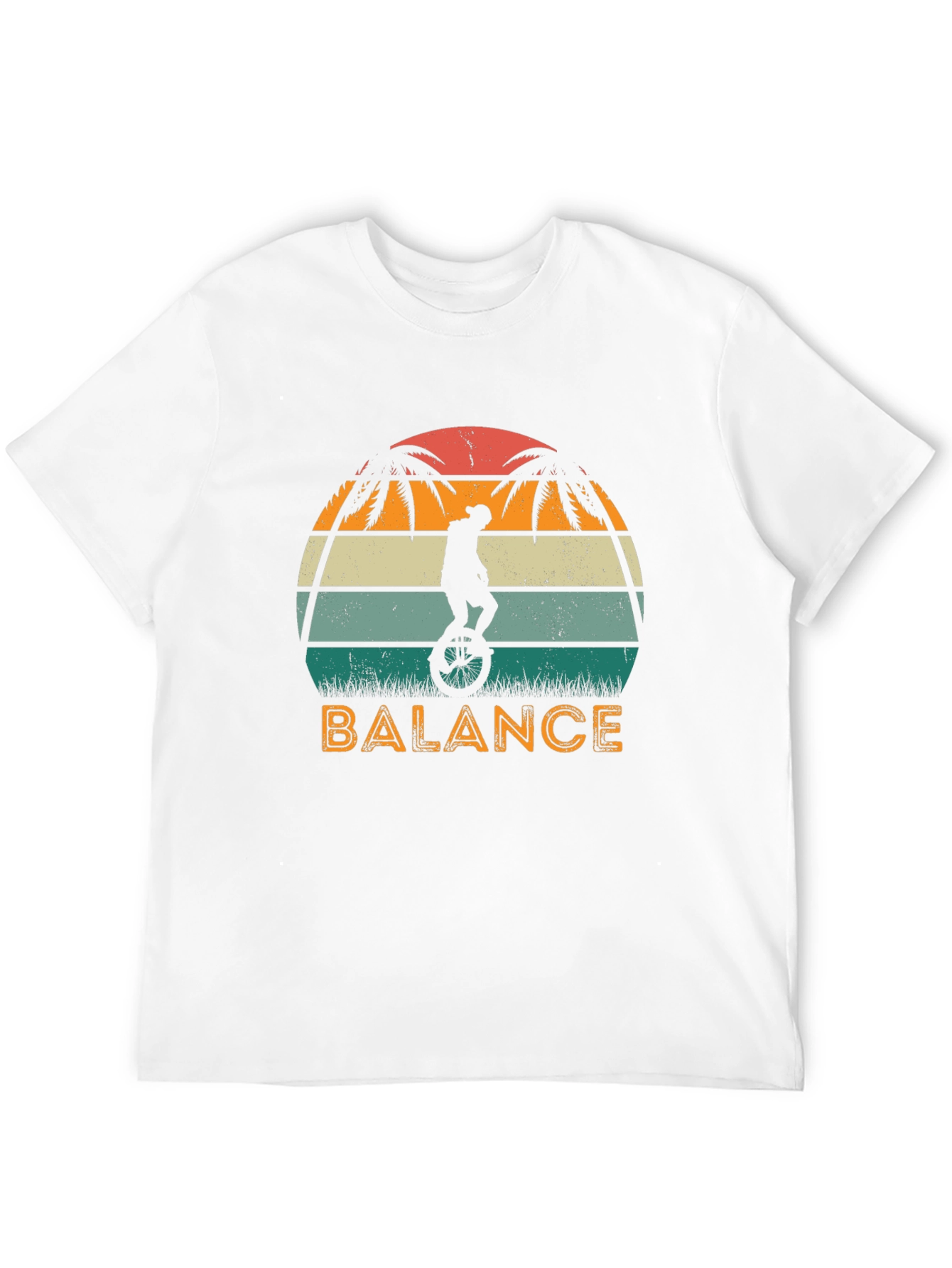 Black Retro Balance Unicycle Graphic T-Shirt view 12