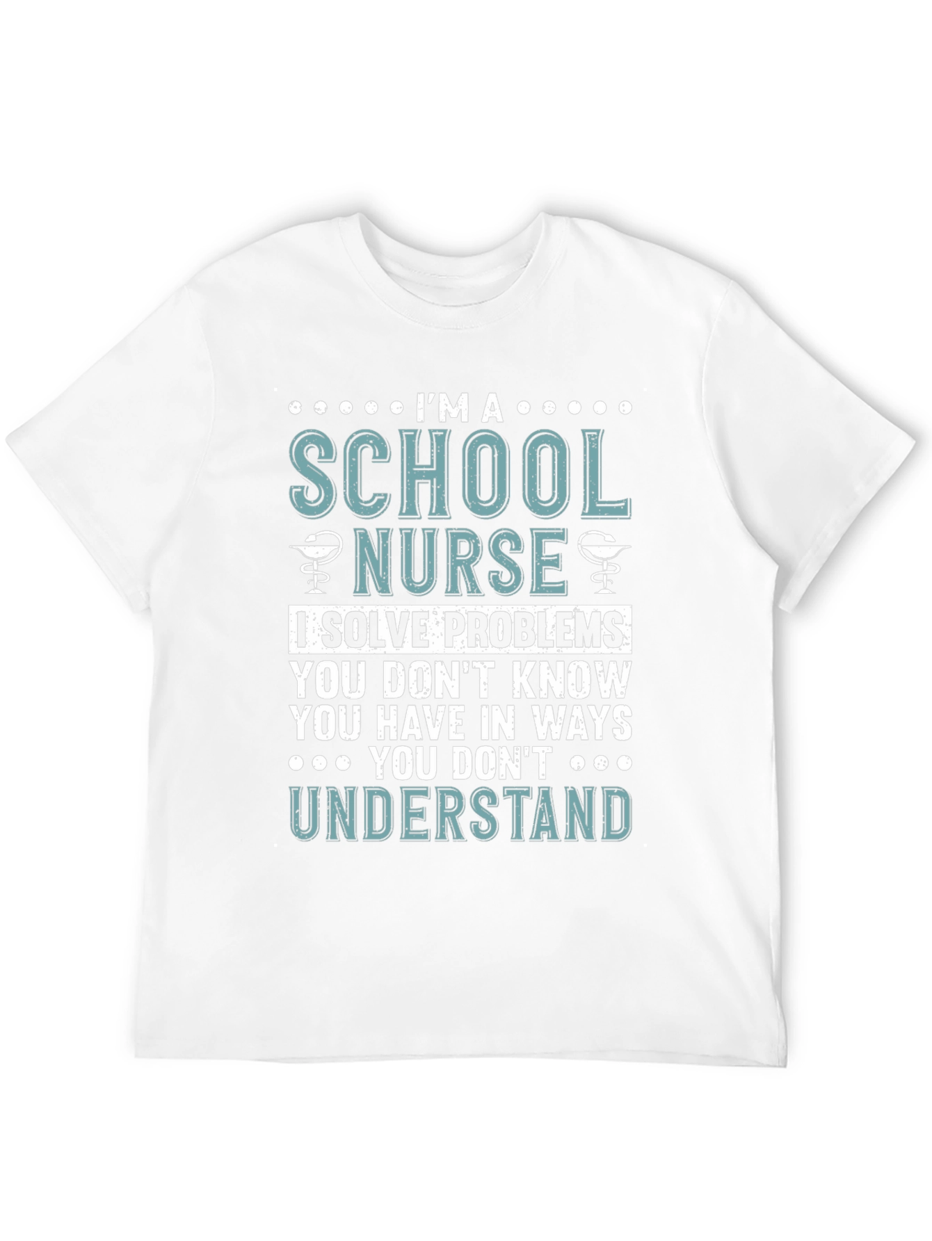 Black School Nurse Graphic T-Shirt - I Solve Problems Tee view 12