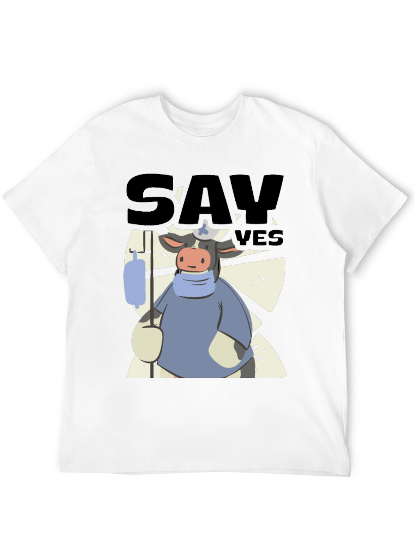 Black Say Yes Cow T-Shirt view 12